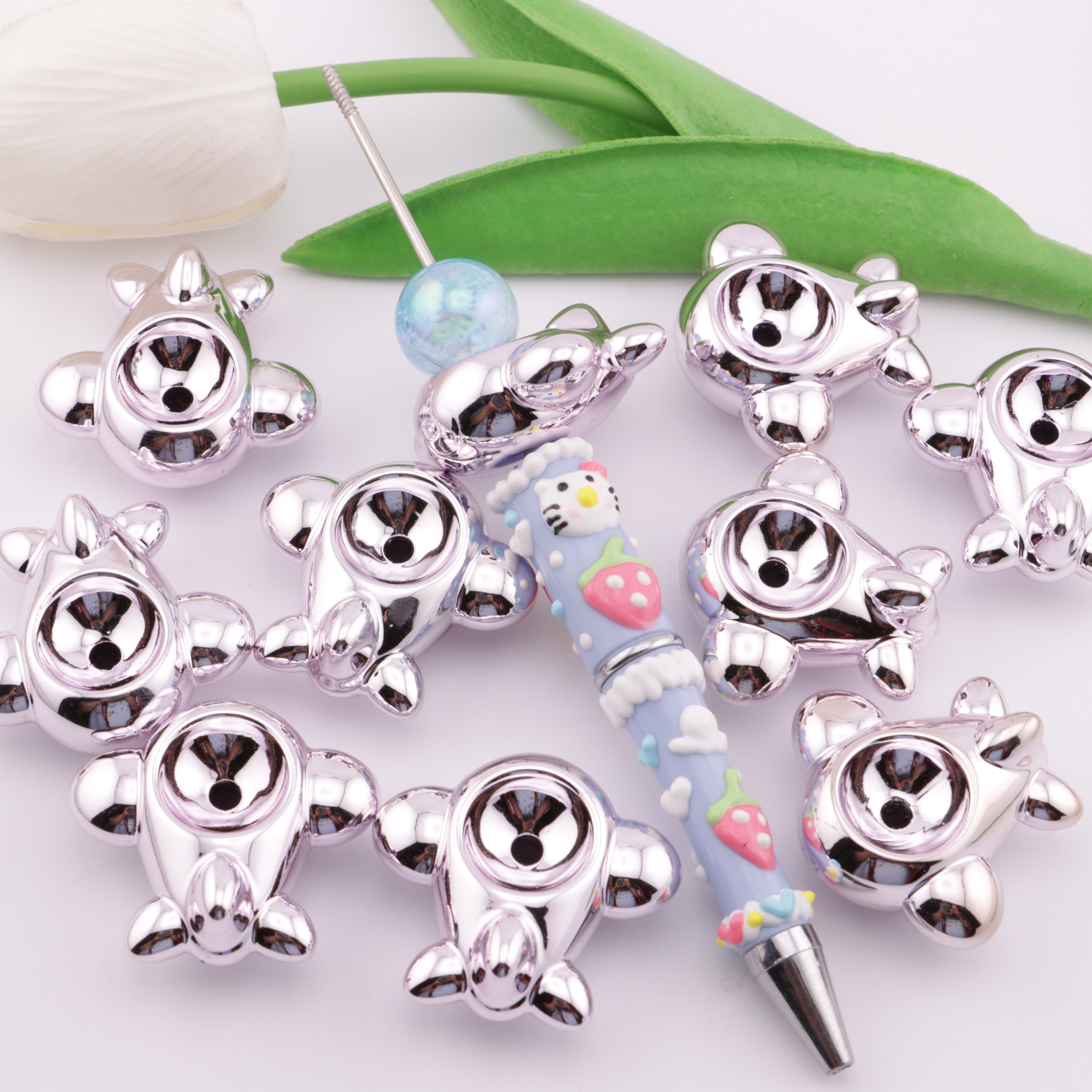 FS3511- Electroplated Metalic Airplane Beads