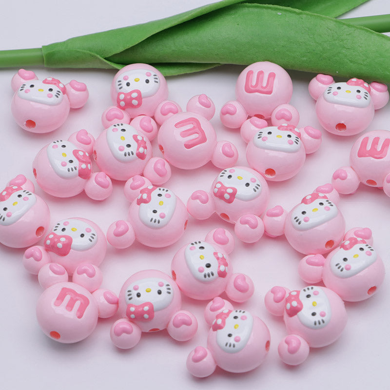 FS5034- Hk Mickey Head Hand-Painted Beads