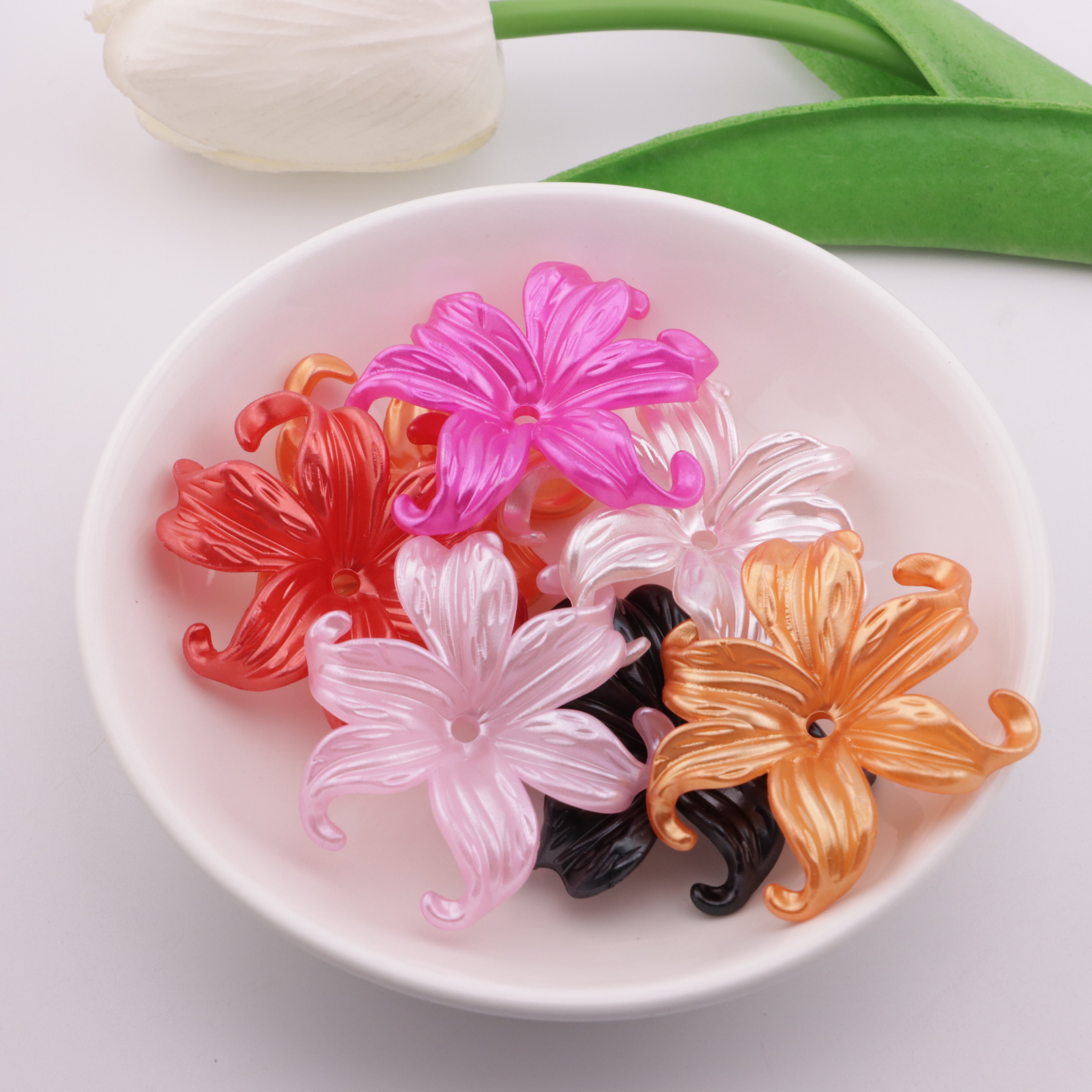 FS2329- 42*50Mm Imitation Pearl Iris Flowers (Pen-Passable)