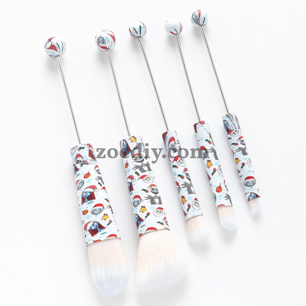 Metal Beadable Halloween Printed Makeup Brushes（Five In A Set）