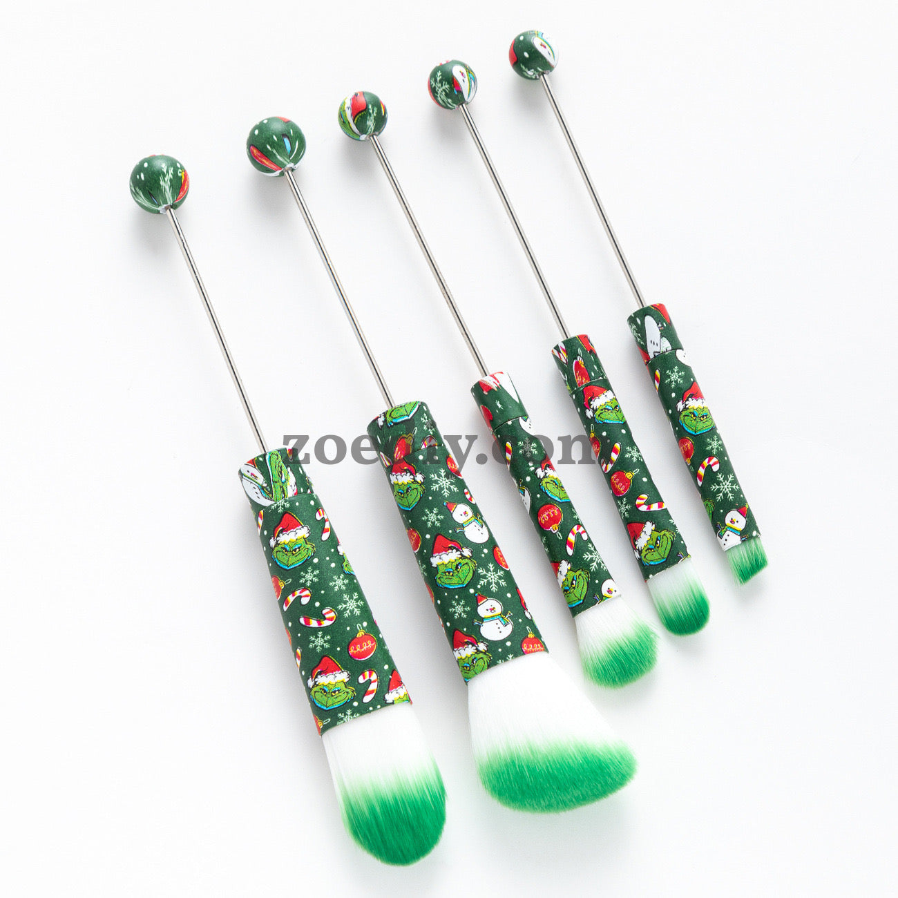 Metal Beadable Halloween Printed Makeup Brushes（Five In A Set）