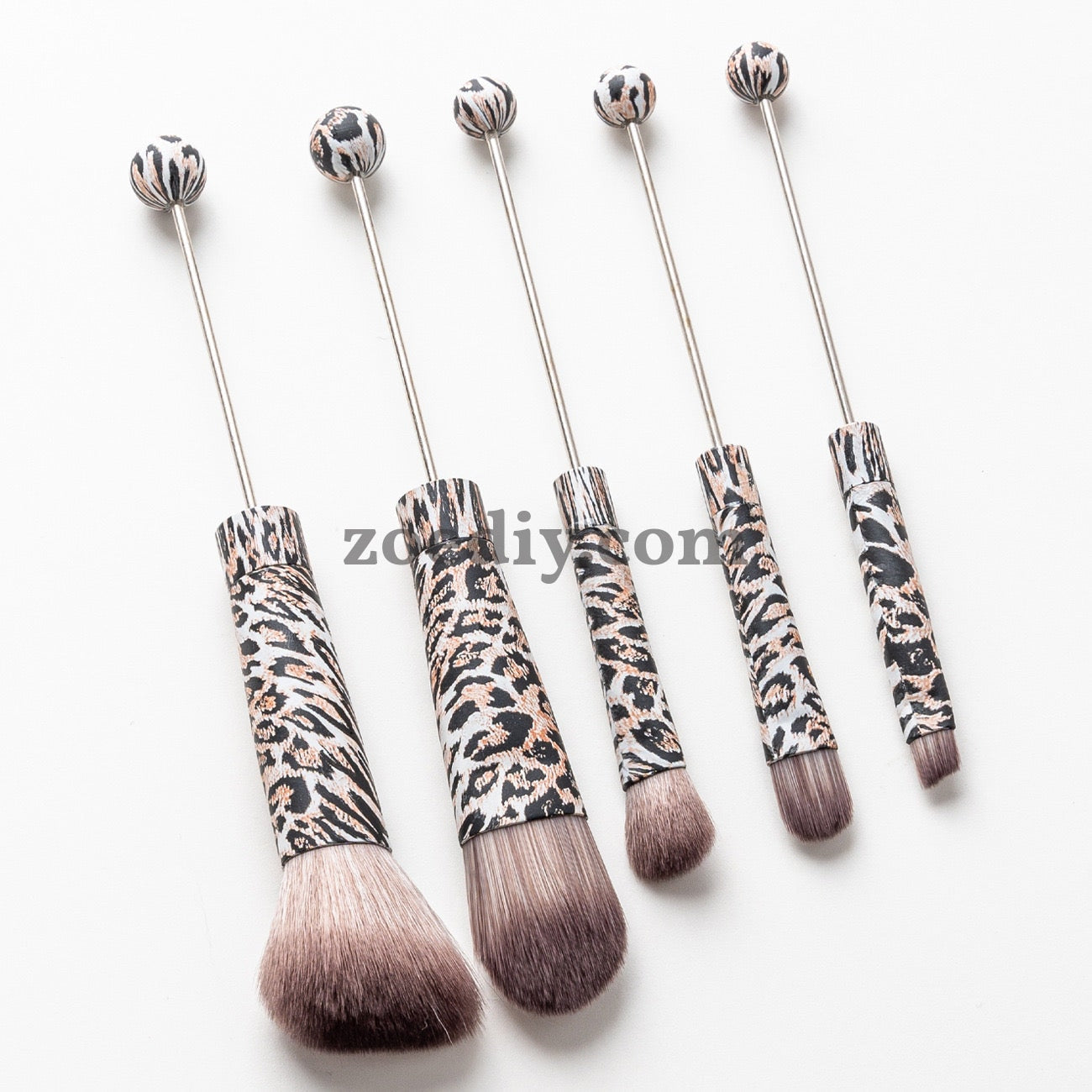 Metal Beadable Halloween Printed Makeup Brushes（Five In A Set）