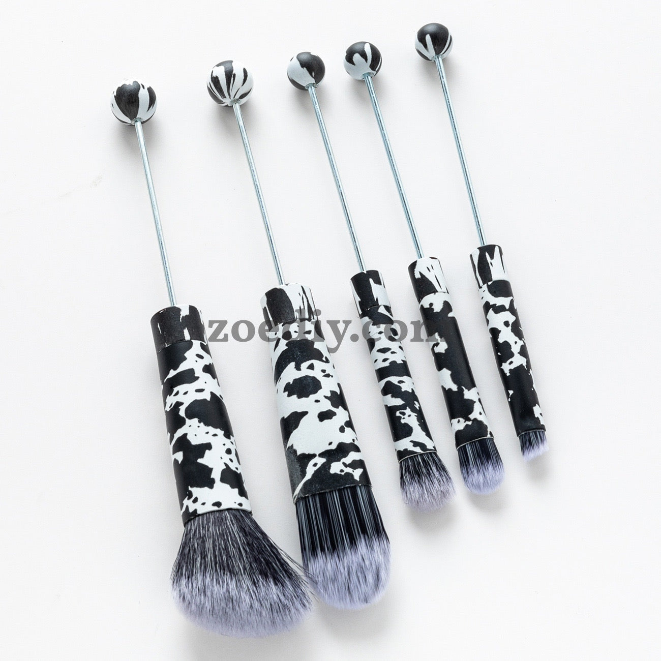 Metal Beadable Halloween Printed Makeup Brushes（Five In A Set）