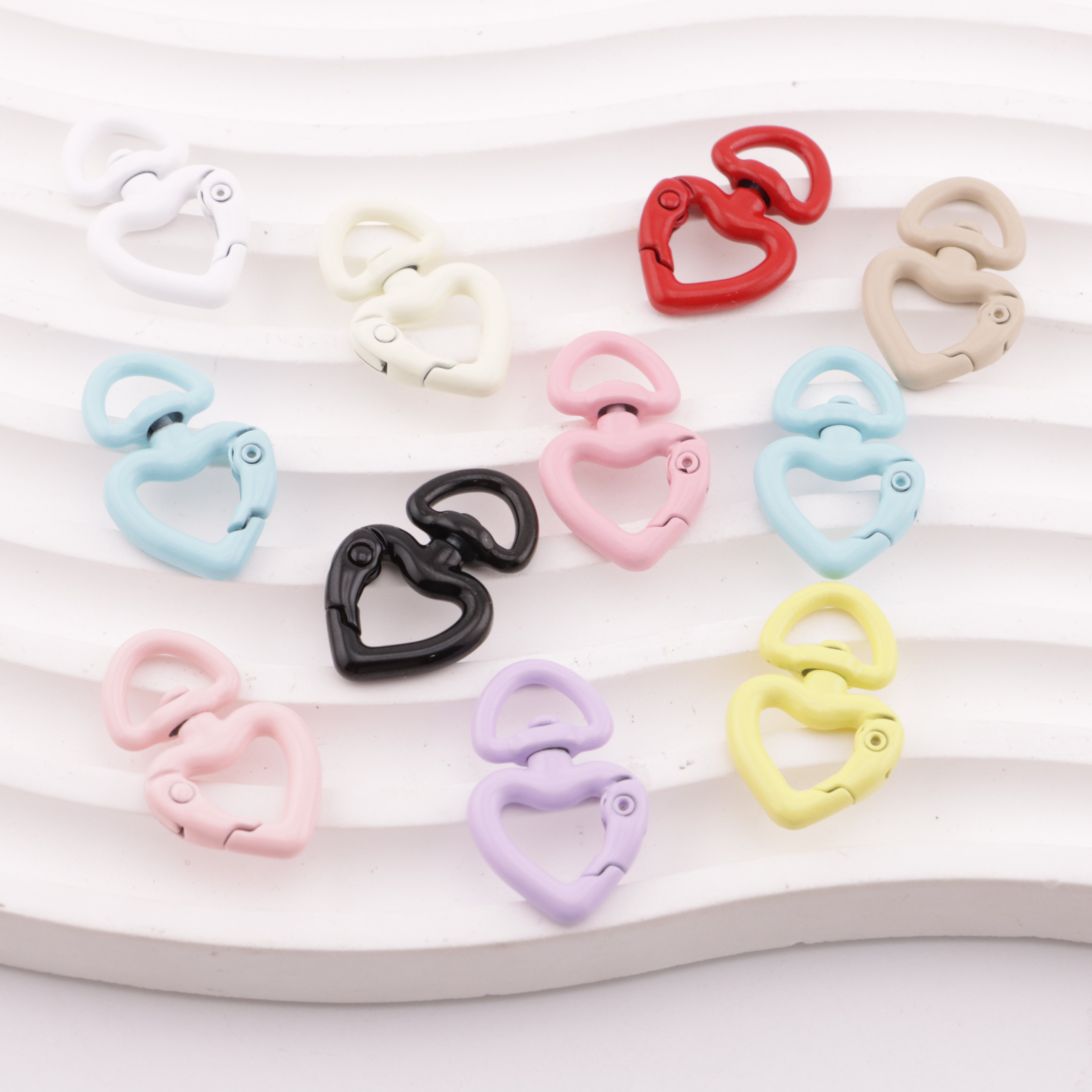 FS5928- 26*16Mm Heart Key Chain Ring Baked Enamel Heart-Shaped Keychain