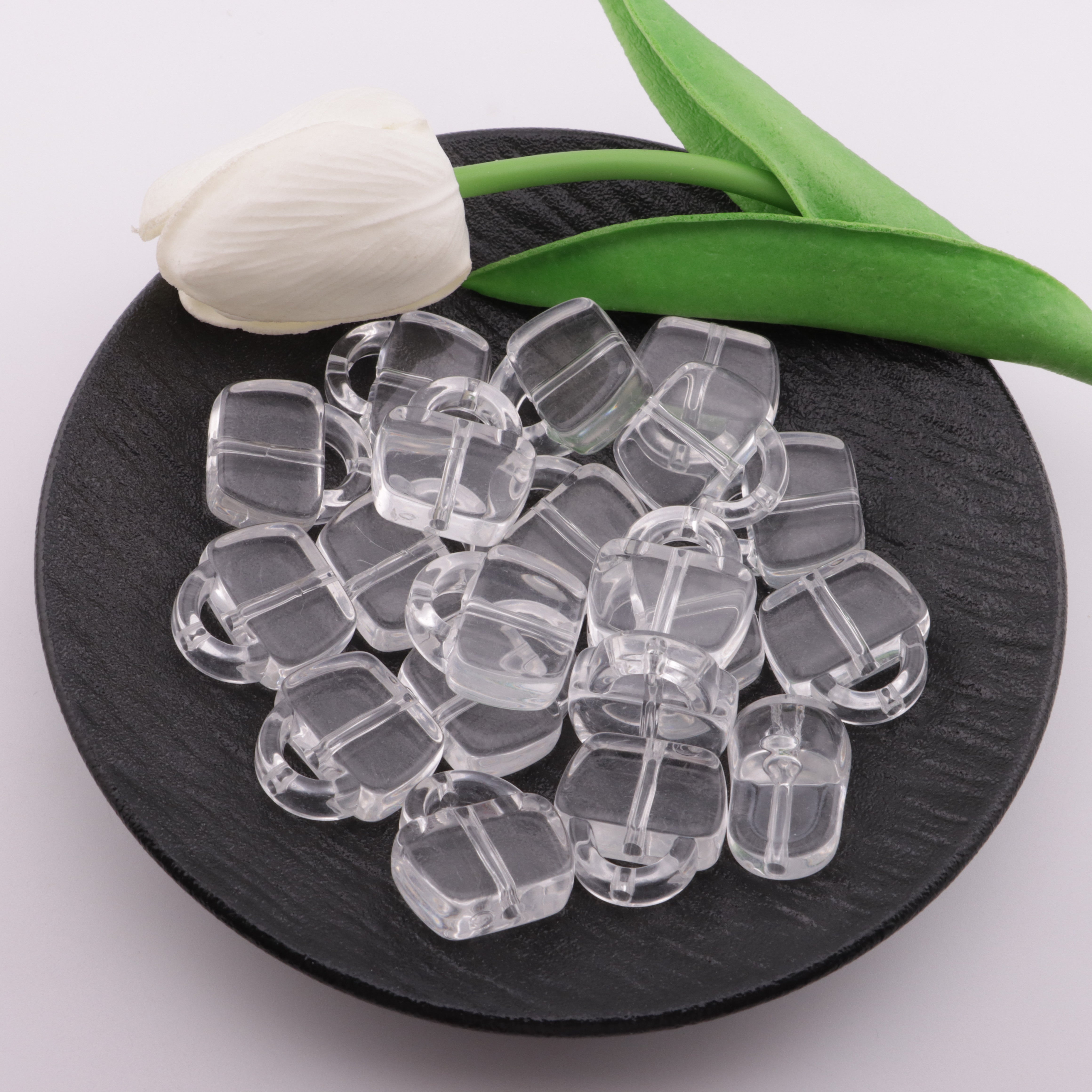 FS5932- 24*25mm Clear Bags Based Beads, 9mm Thickness, Fit For Pen