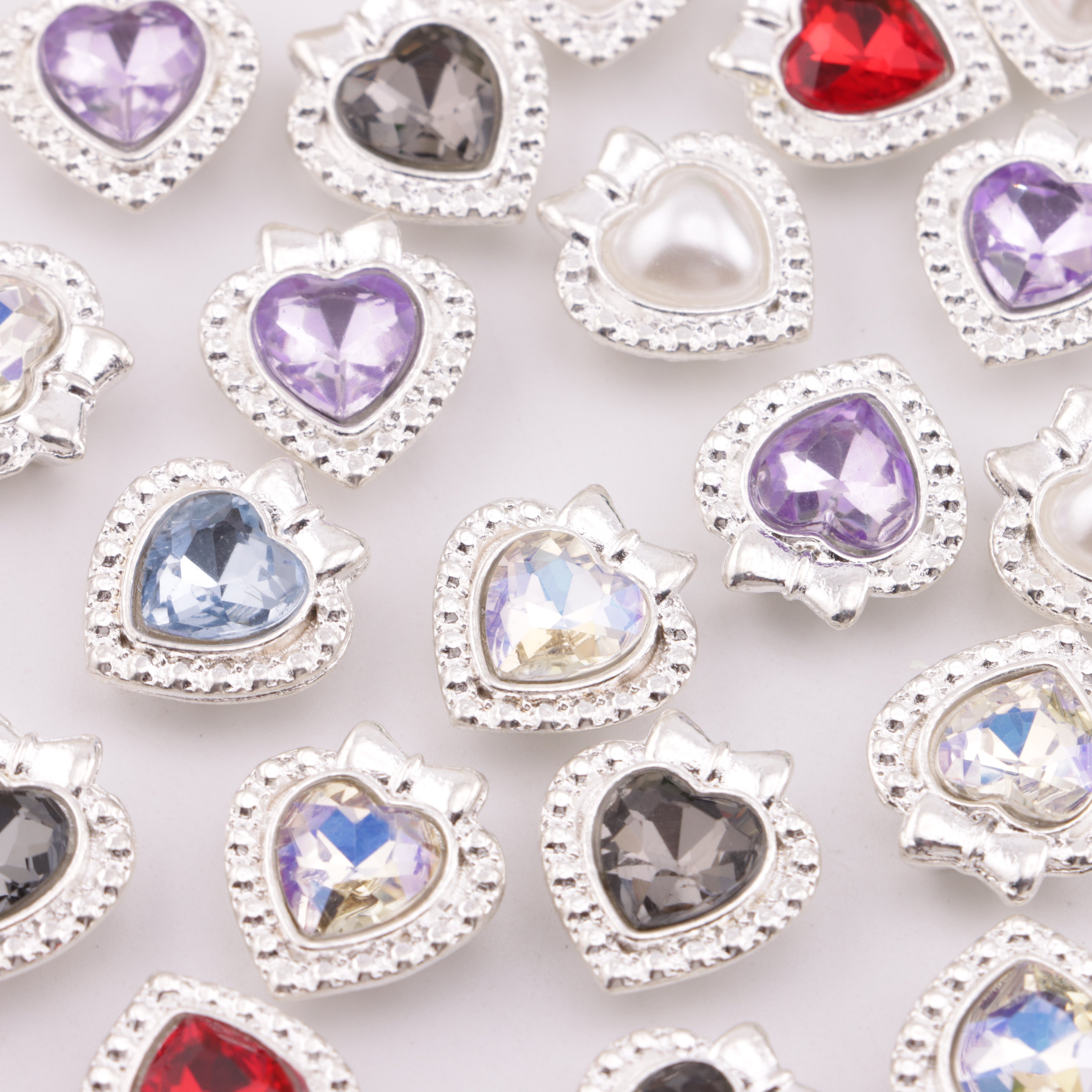 FS5930- 14*15mm Heart Bow Metal Beads, Bowknot Heart-shaped Metal Beads
