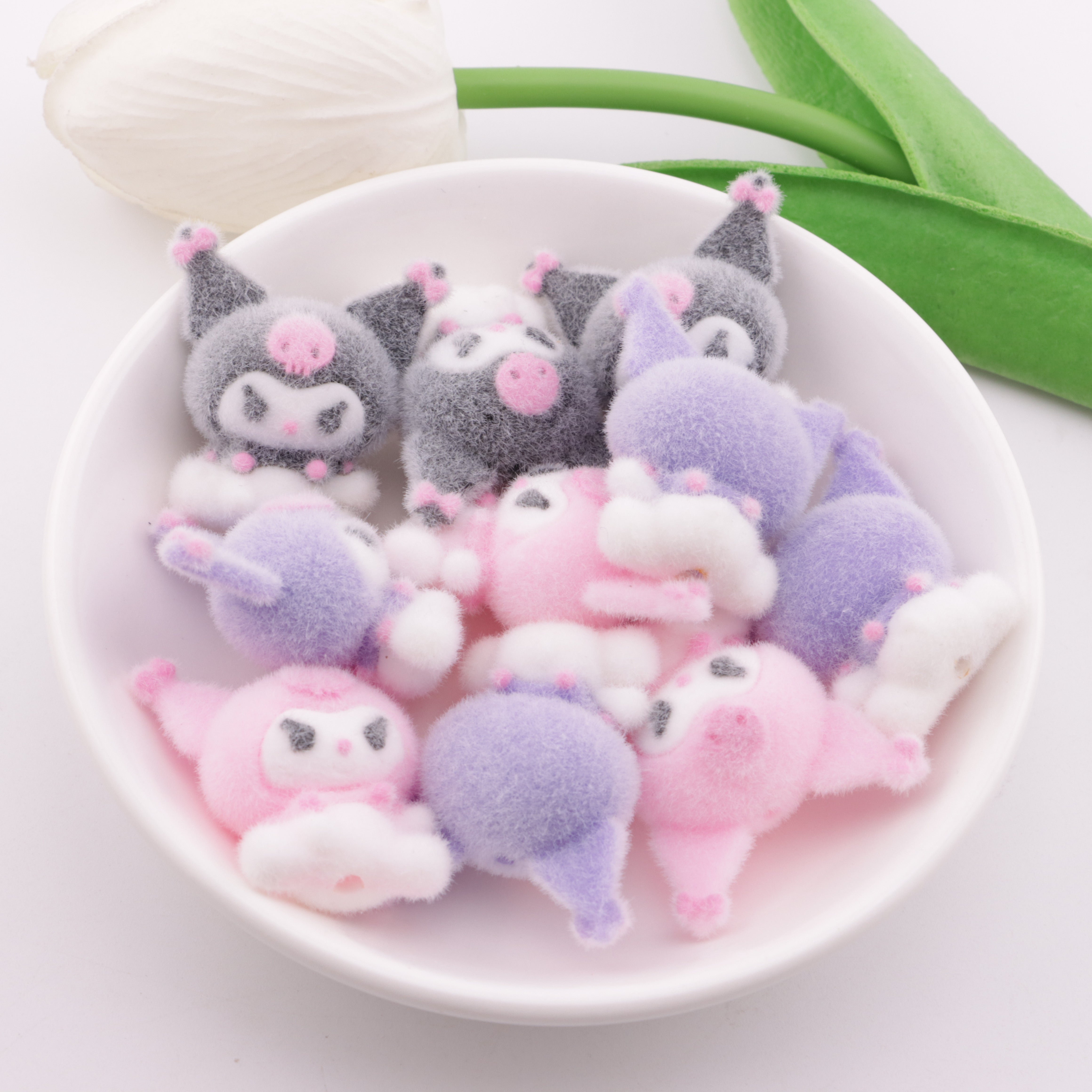 FS5919- Kuku Flocked Beads Flocked Kuromi Beads
