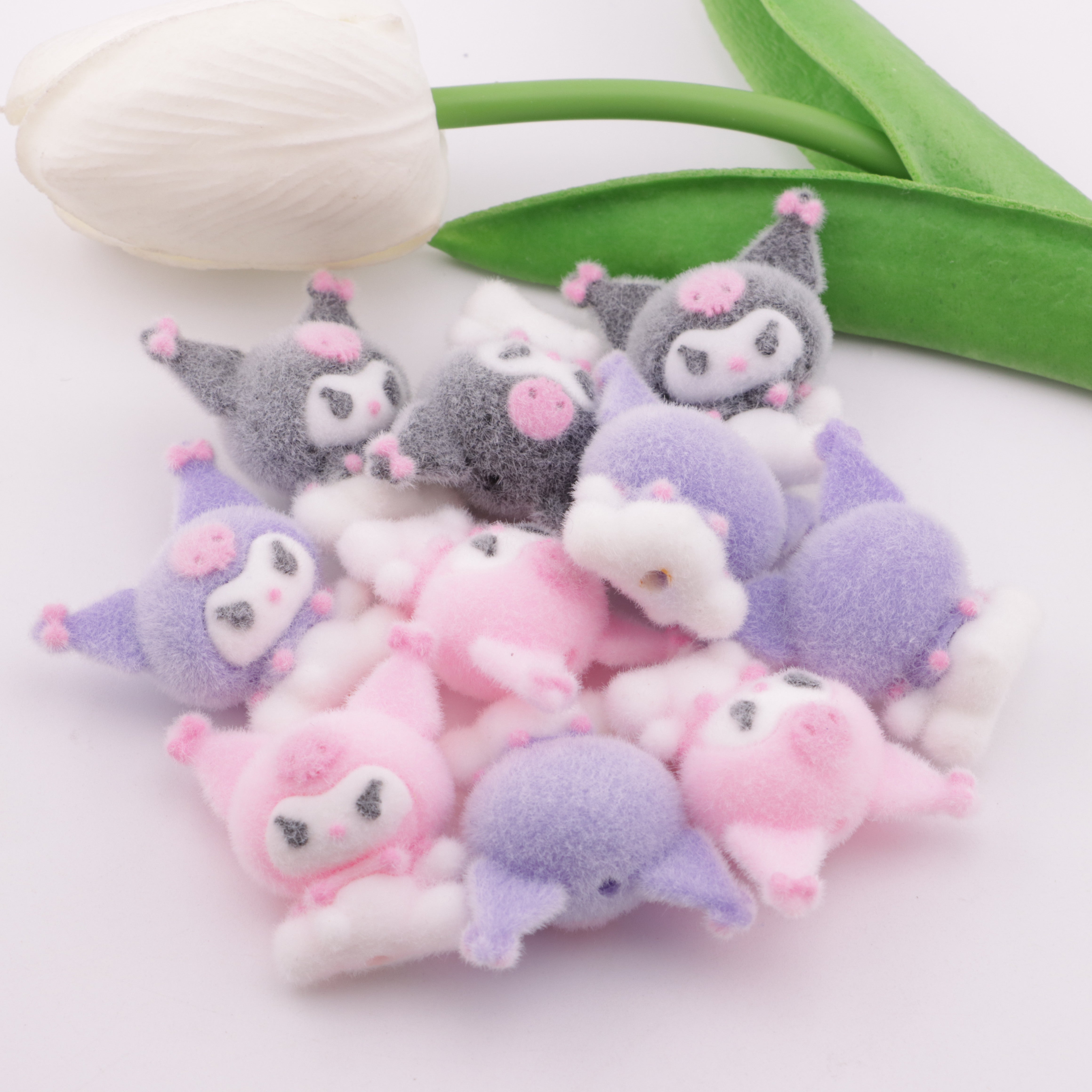 FS5919- Kuku Flocked Beads Flocked Kuromi Beads