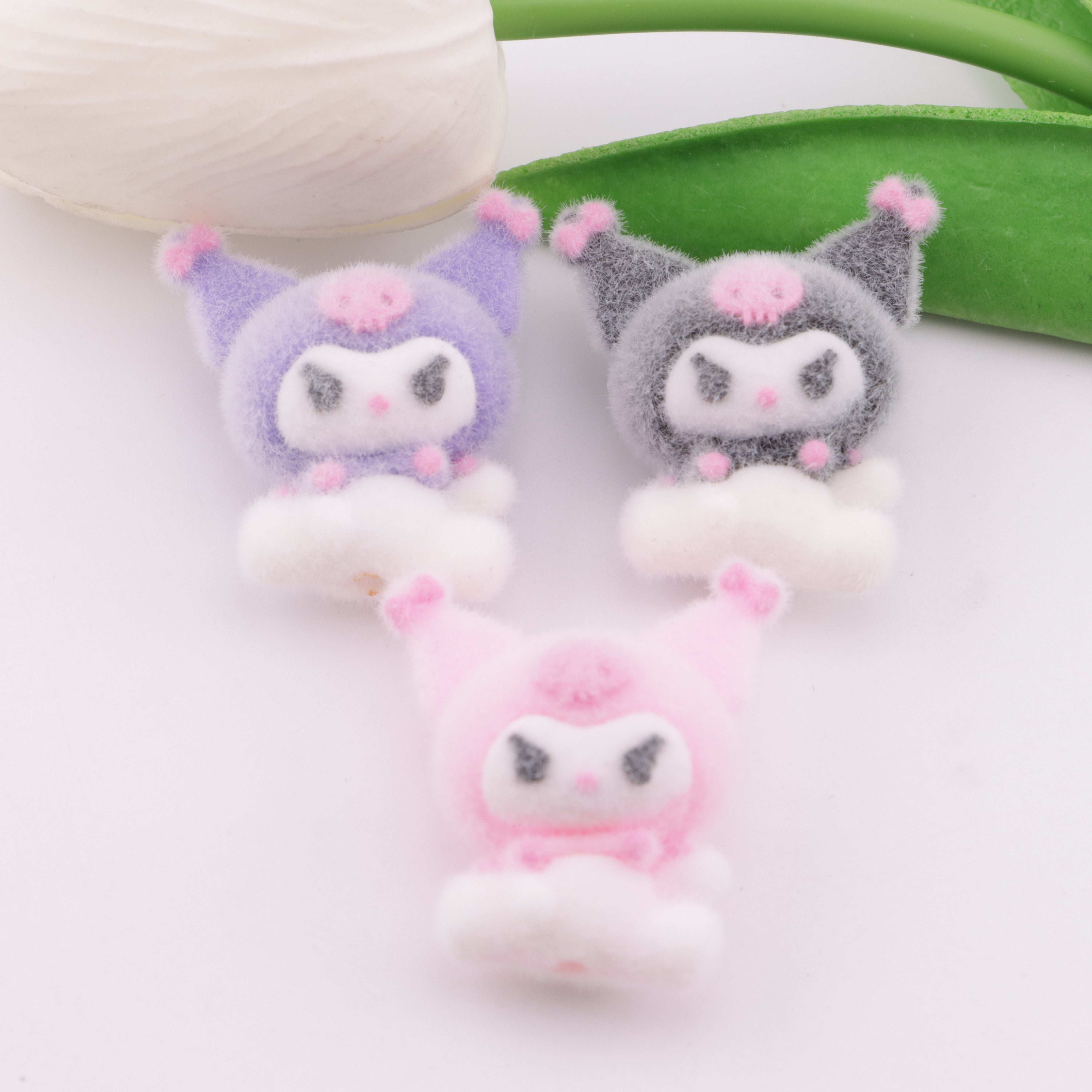 FS5919- Kuku Flocked Beads Flocked Kuromi Beads