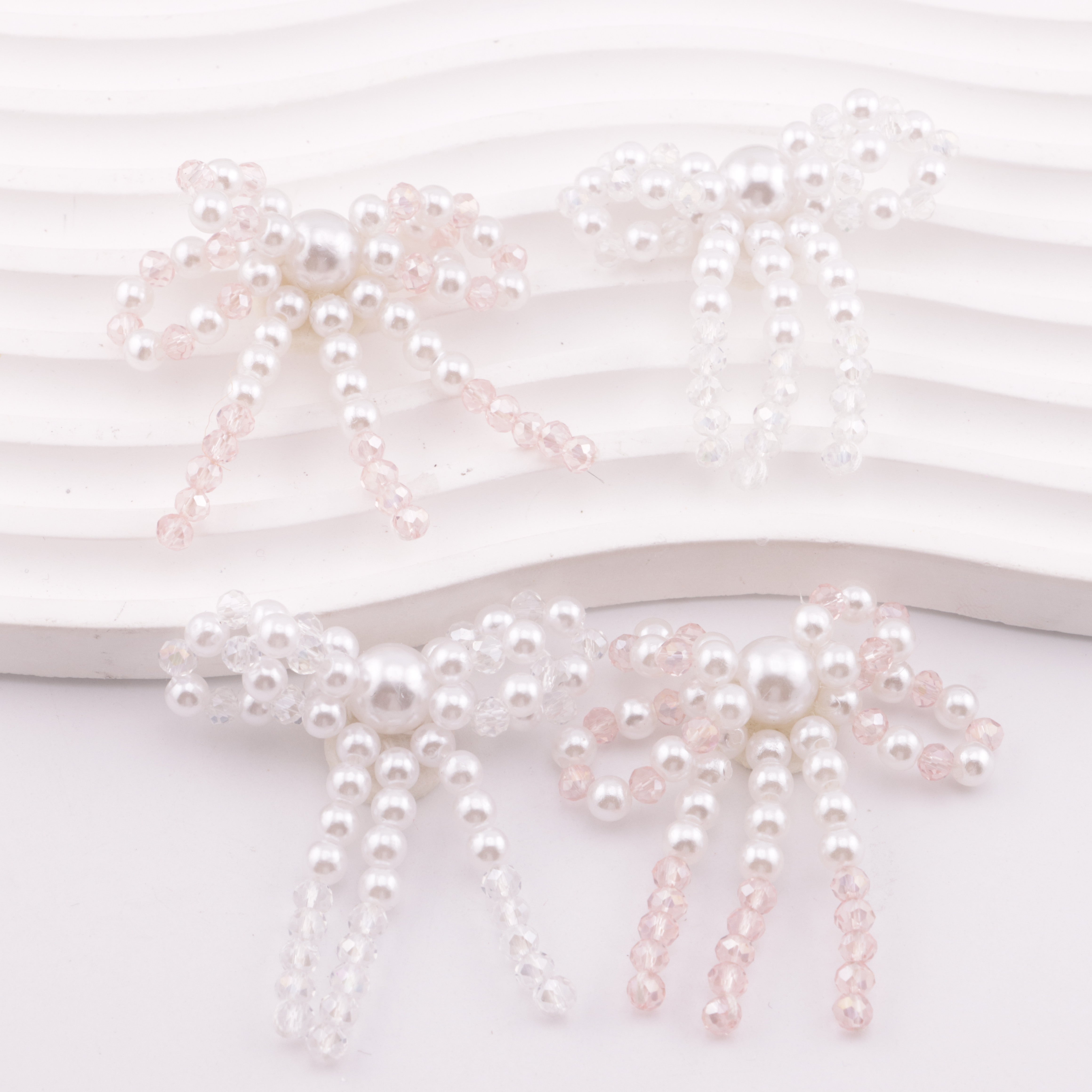 FS5920- Handmade Pearl And Crystal Bowknot Patch