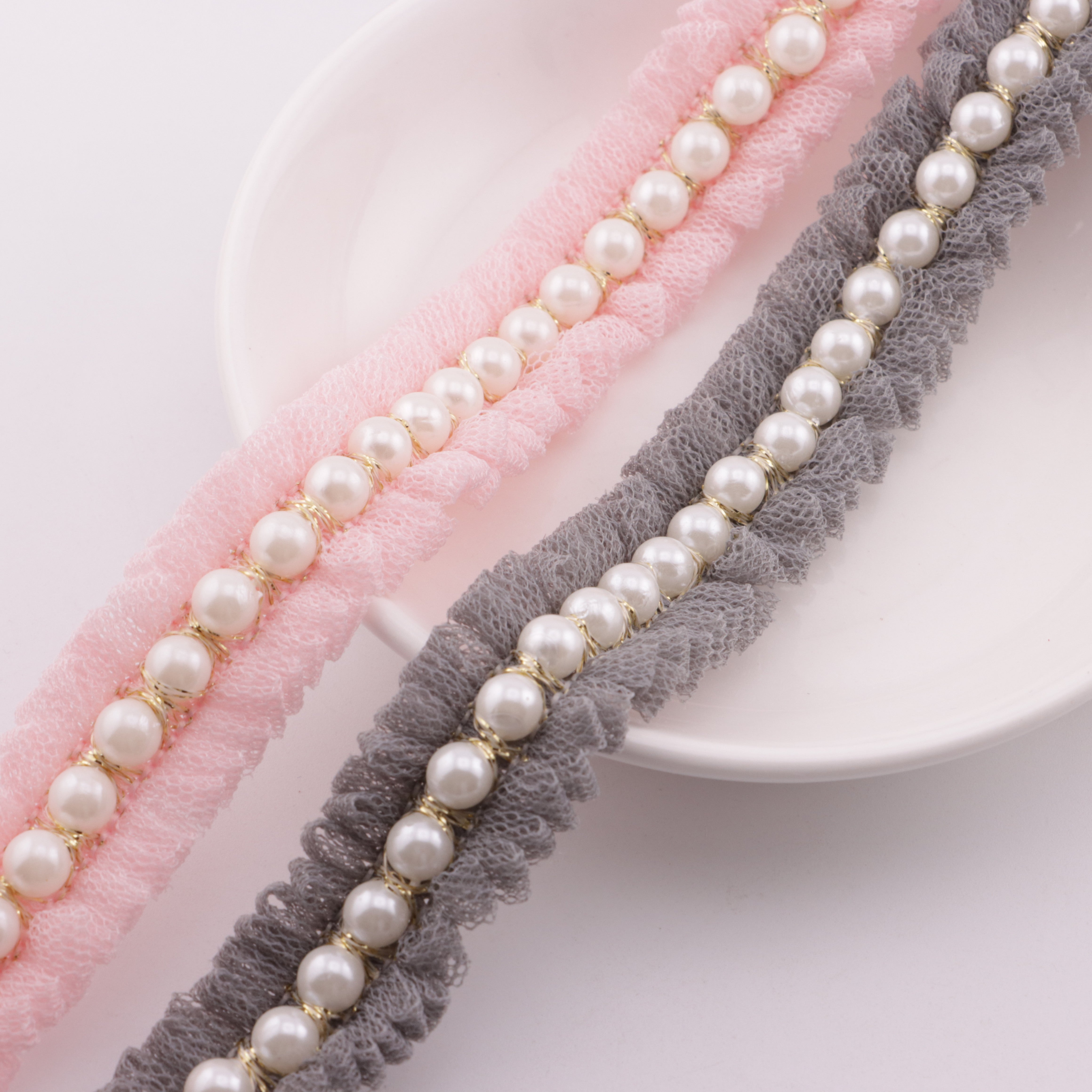 FS5924- About 2cm Width, Pearl Chain Ribbon