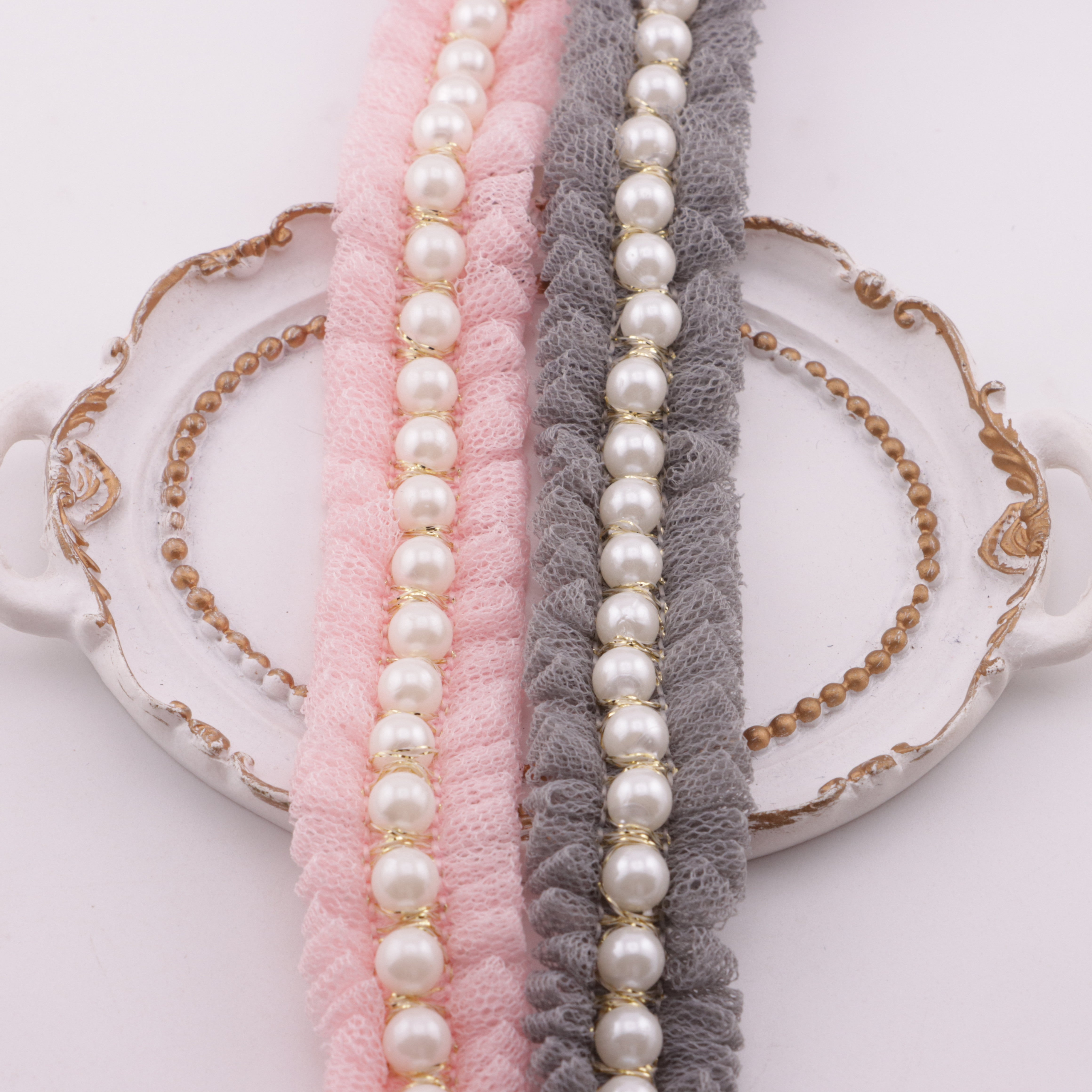 FS5924- About 2cm Width, Pearl Chain Ribbon