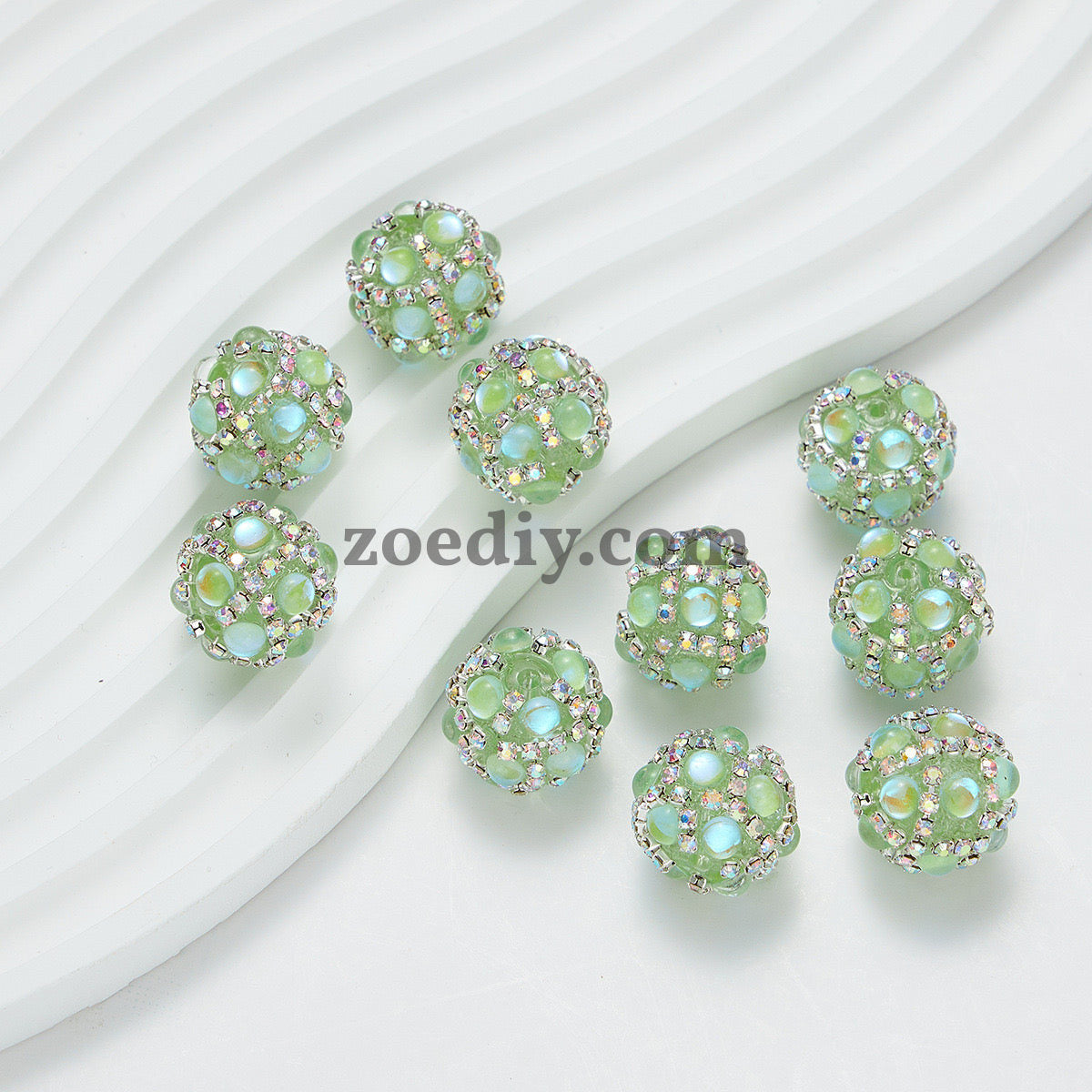 FS0366-16MM Mixed Color Pearl Full Diamond Mermaid Glass Beads Fit For Beadable Pens