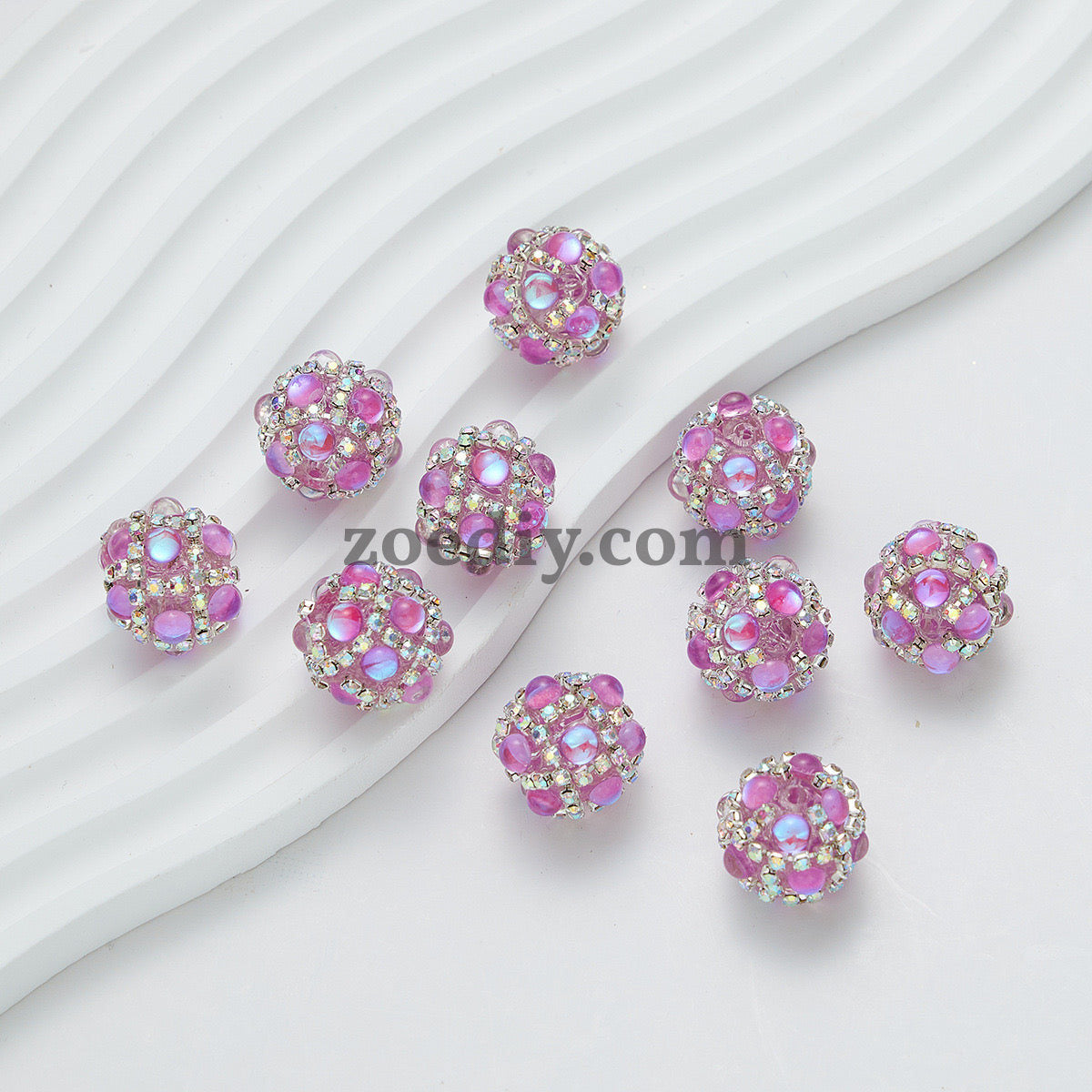 FS0366-16MM Mixed Color Pearl Full Diamond Mermaid Glass Beads Fit For Beadable Pens