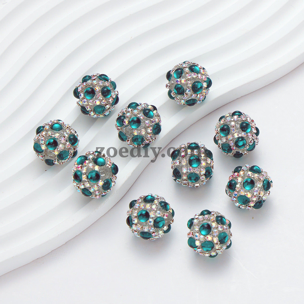 FS0366-16MM Mixed Color Pearl Full Diamond Mermaid Glass Beads Fit For Beadable Pens