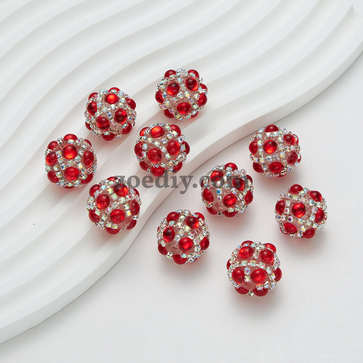 FS0366-16MM Mixed Color Pearl Full Diamond Mermaid Glass Beads Fit For Beadable Pens