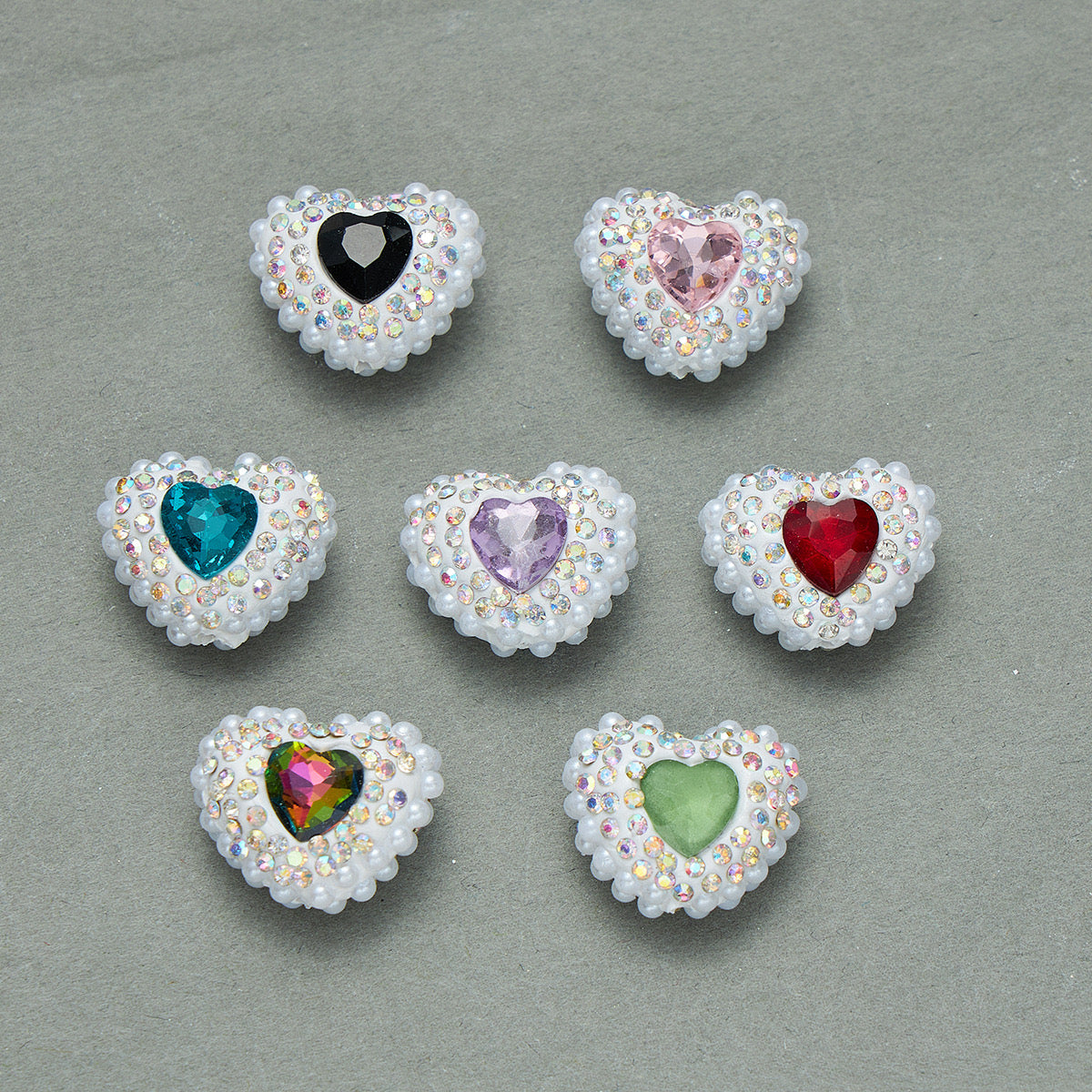 Mixed Color Pearl Heart Diamond Clay Beads Fit For Beadable Pens