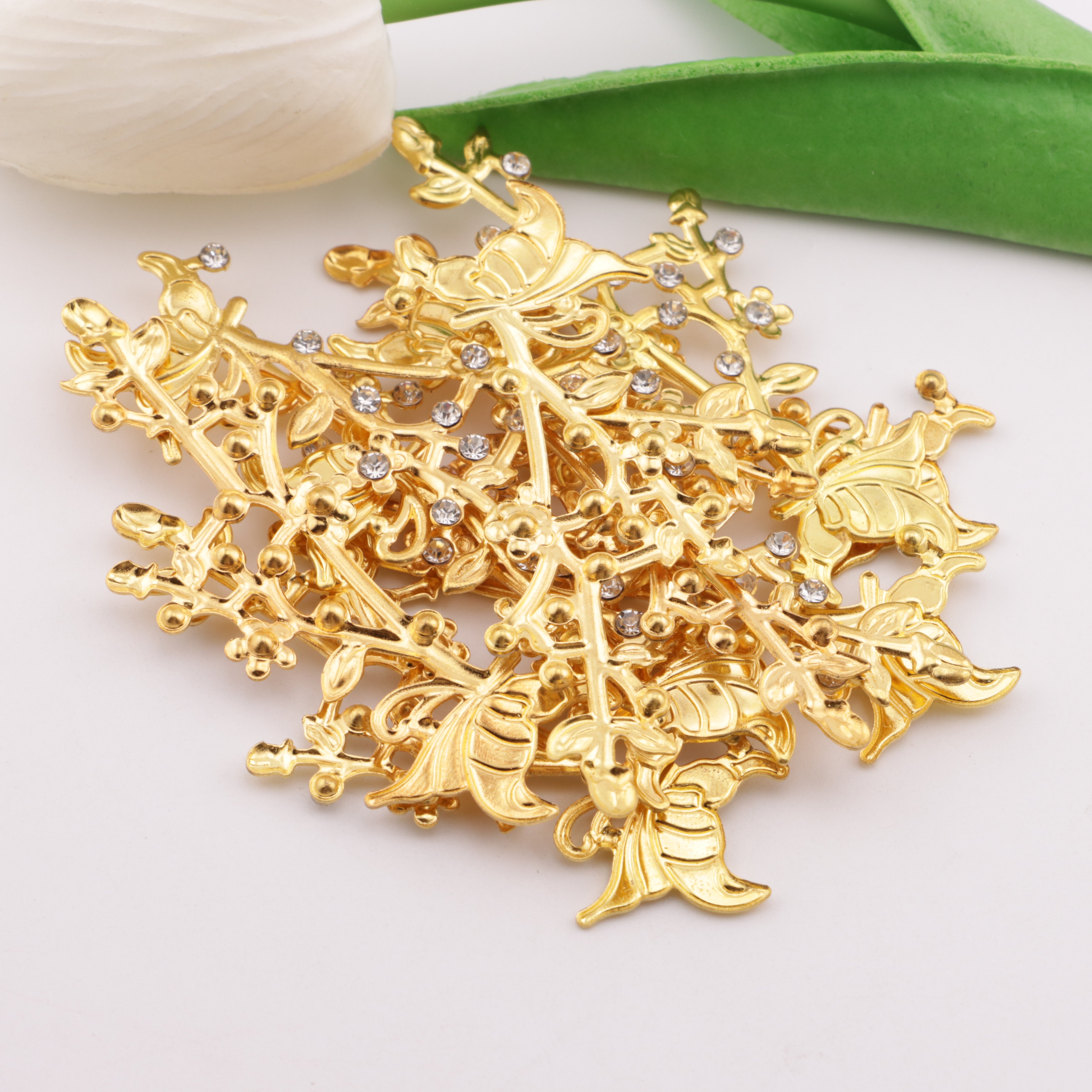 FS5854- 25*70mm Long Rod Branch Patch, Gold