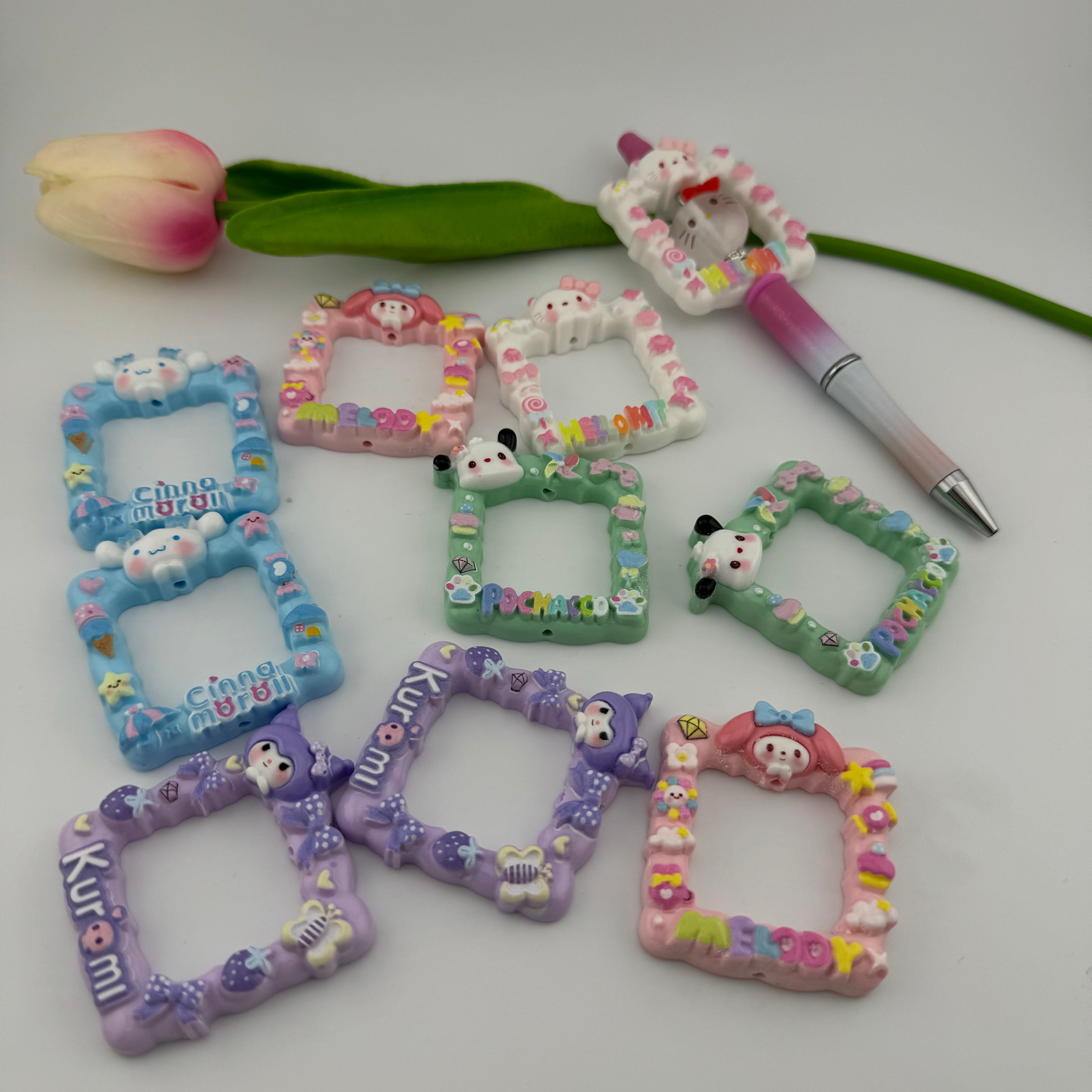 Mixed Sanrio Resin Bead Frame Fit For Beadable Pens