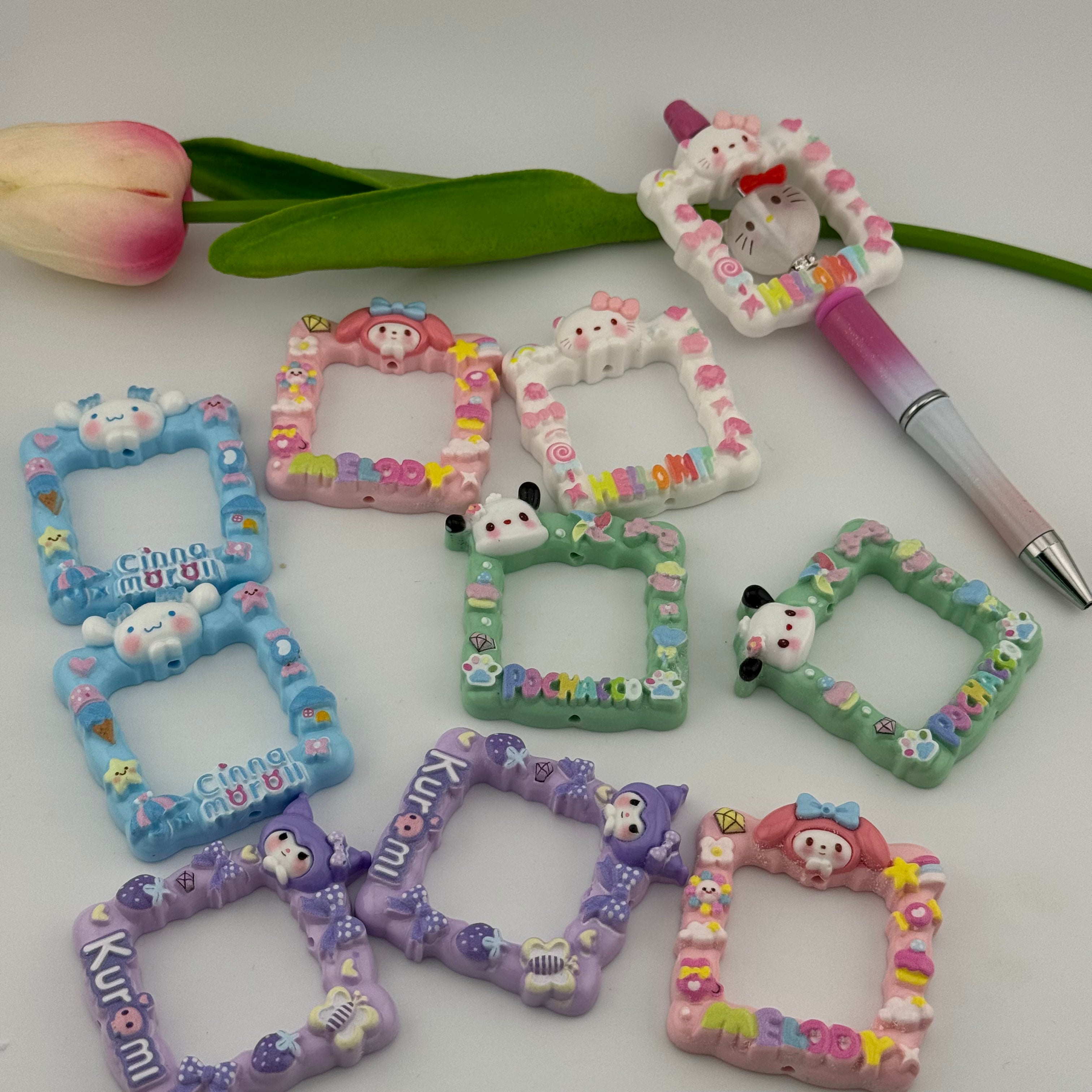 Mixed Sanrio Resin Bead Frame Fit For Beadable Pens