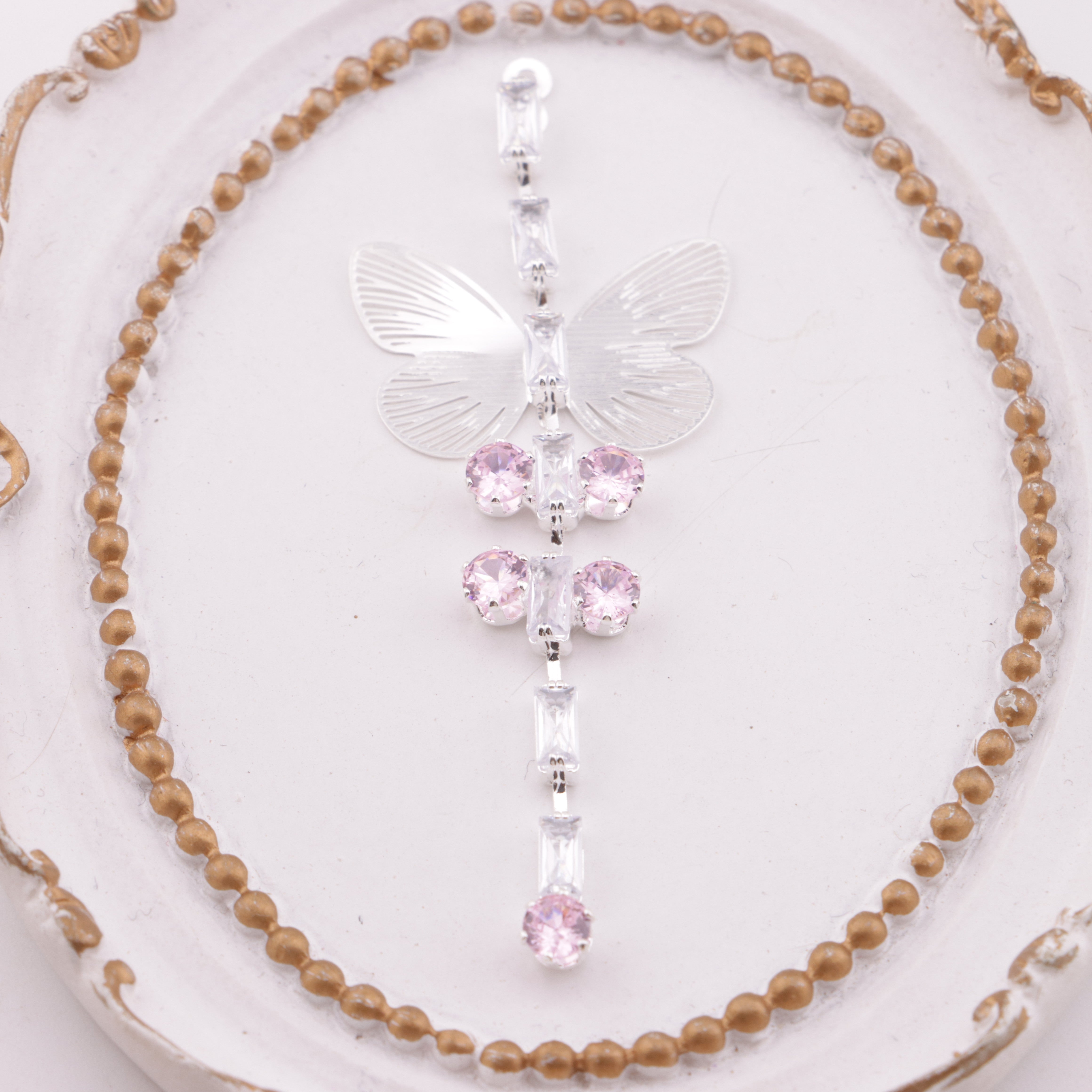 FS5874- Butterfly Cubic Zirconia Tassel Pendant Zoe's DIY Shop