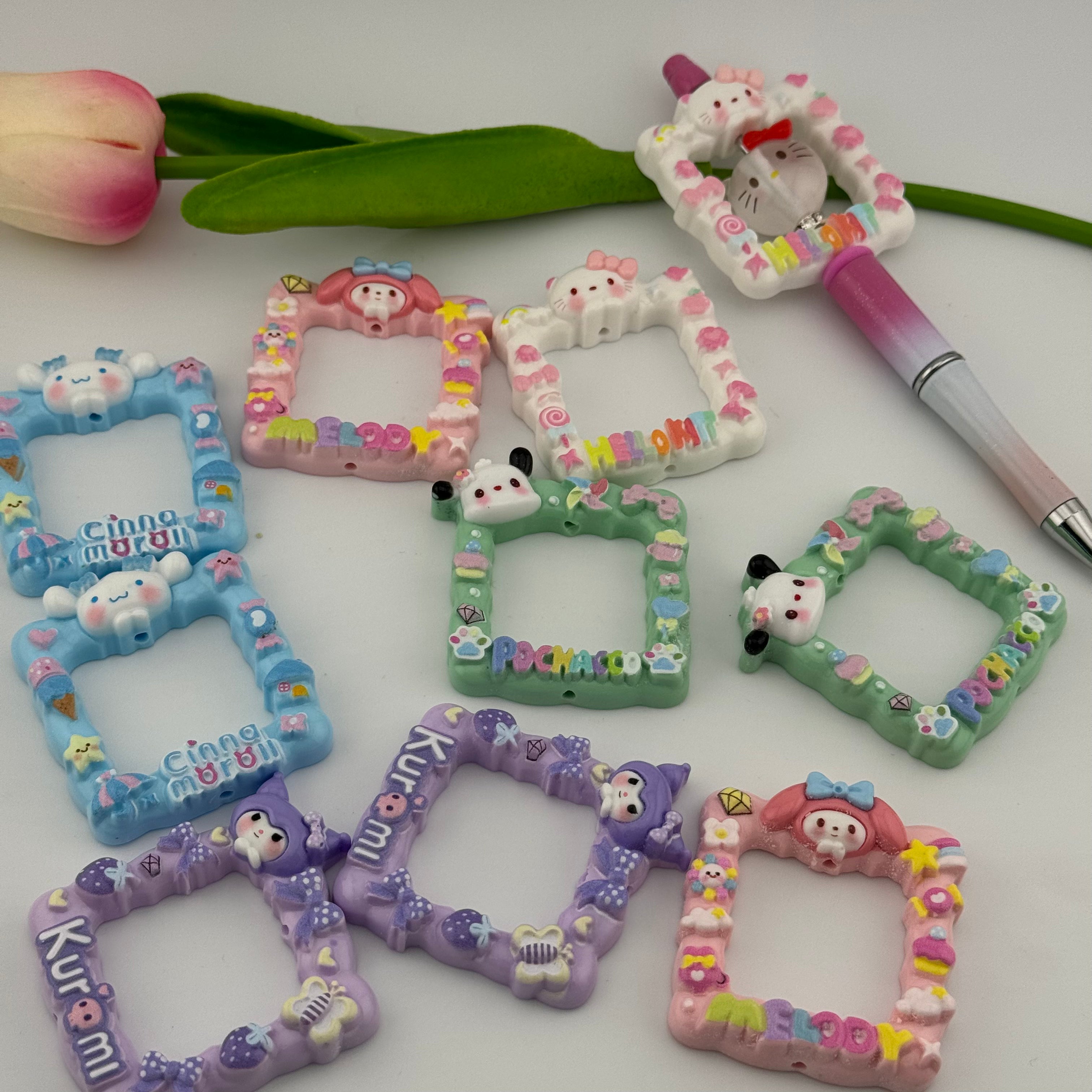 Mixed Sanrio Resin Bead Frame Fit For Beadable Pens