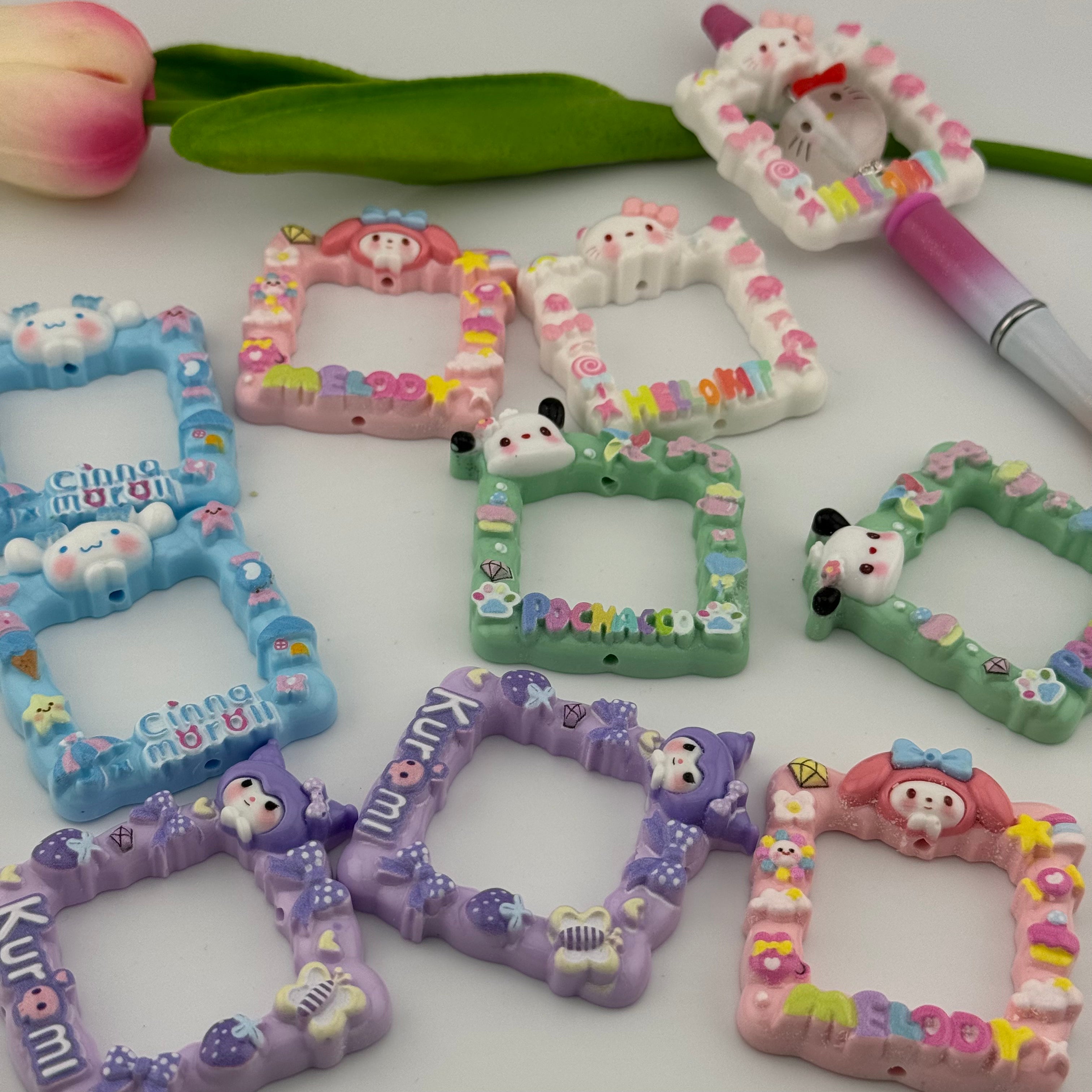 Mixed Sanrio Resin Bead Frame Fit For Beadable Pens