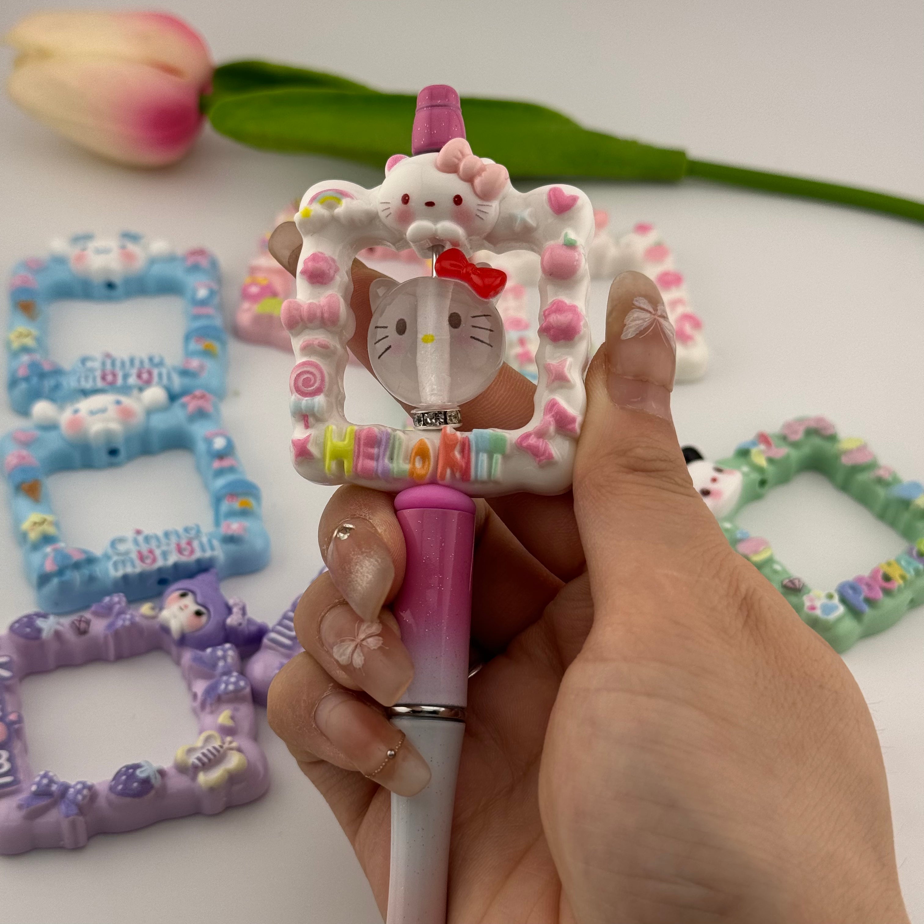 Mixed Sanrio Resin Bead Frame Fit For Beadable Pens