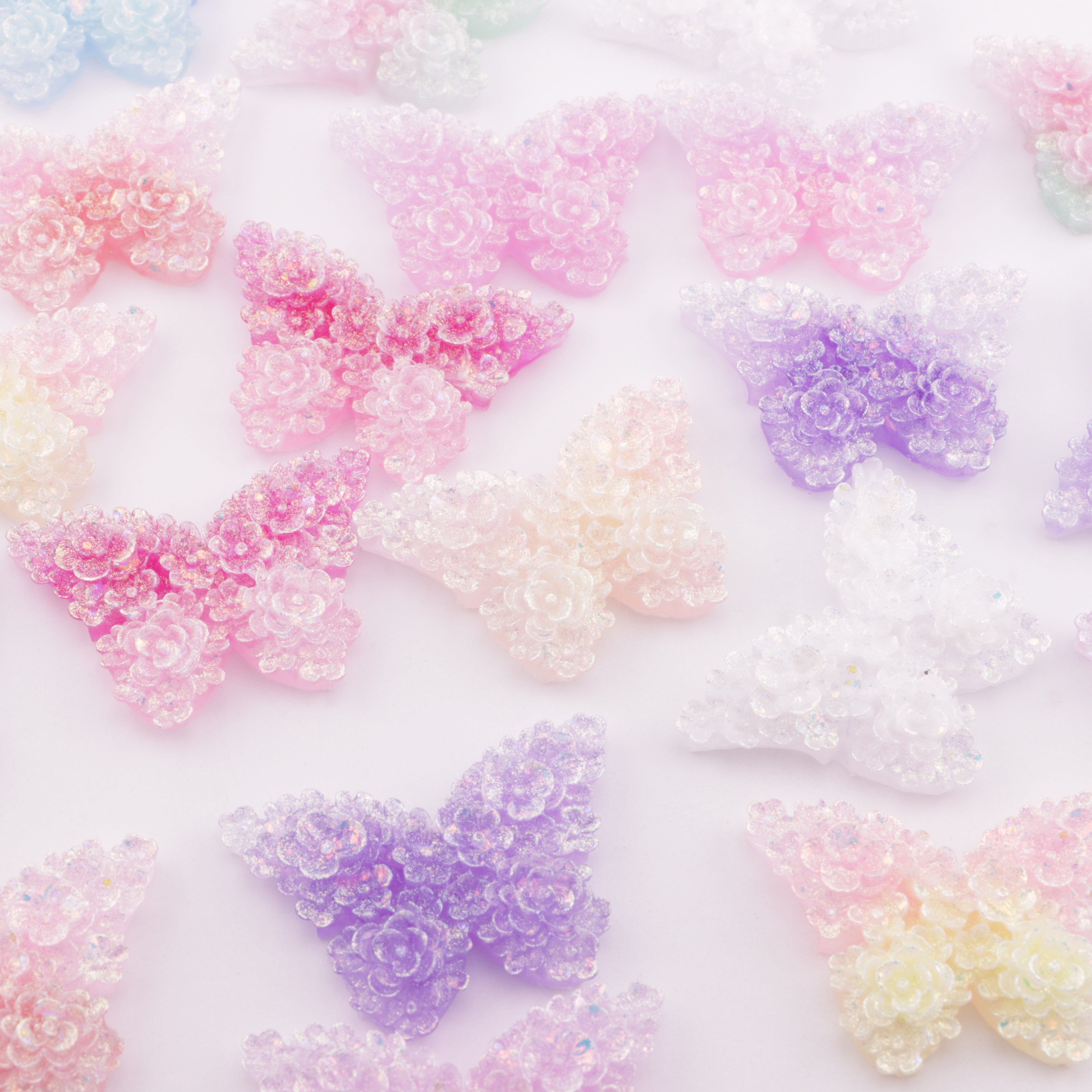 FS5900- 47*33Mm Luminous Flower In Butterfly Charms Glow-In-The-Dark Butterfly With Flower Patches