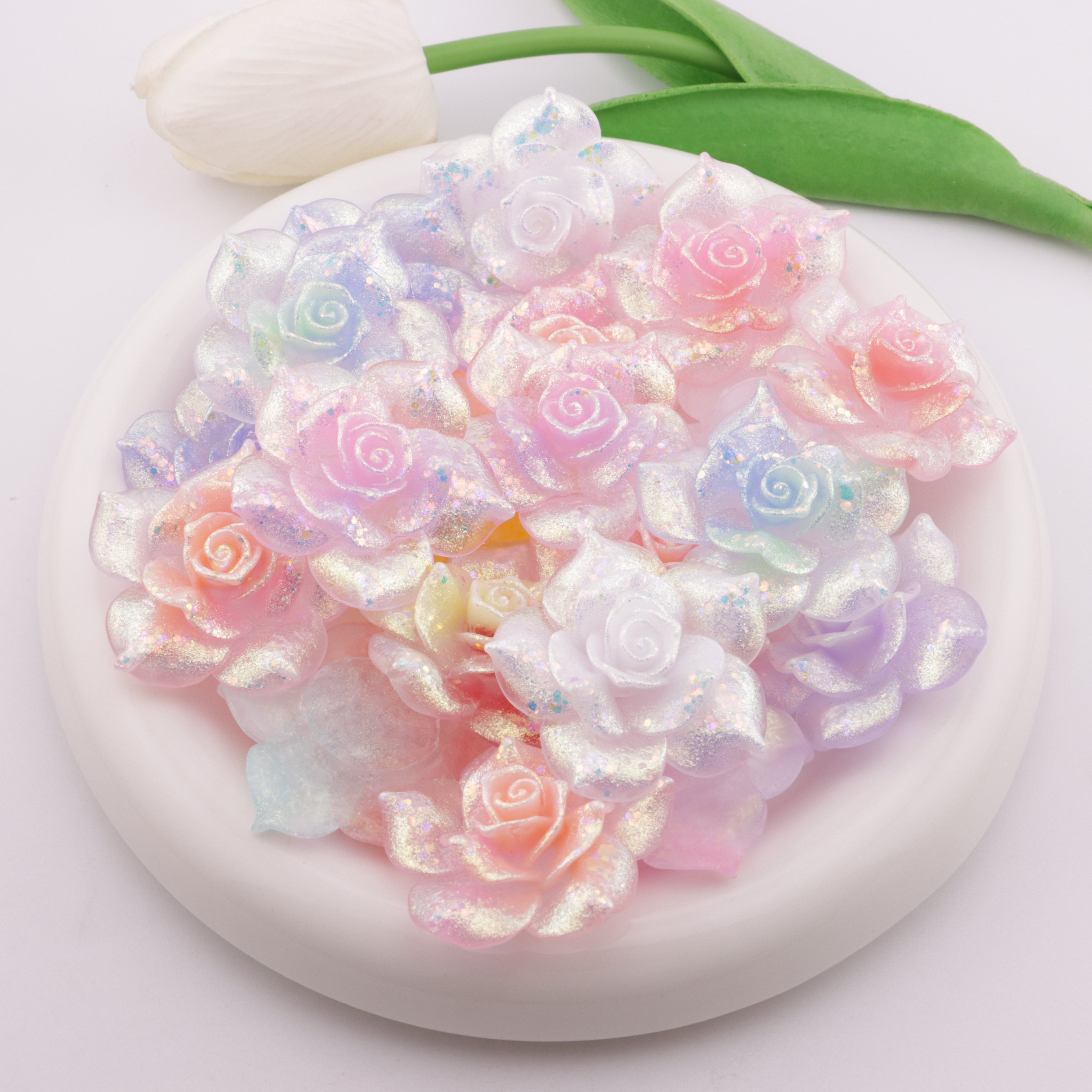 FS5898- 38mm Luminous Flower Charms Night-Glow Flower Patches