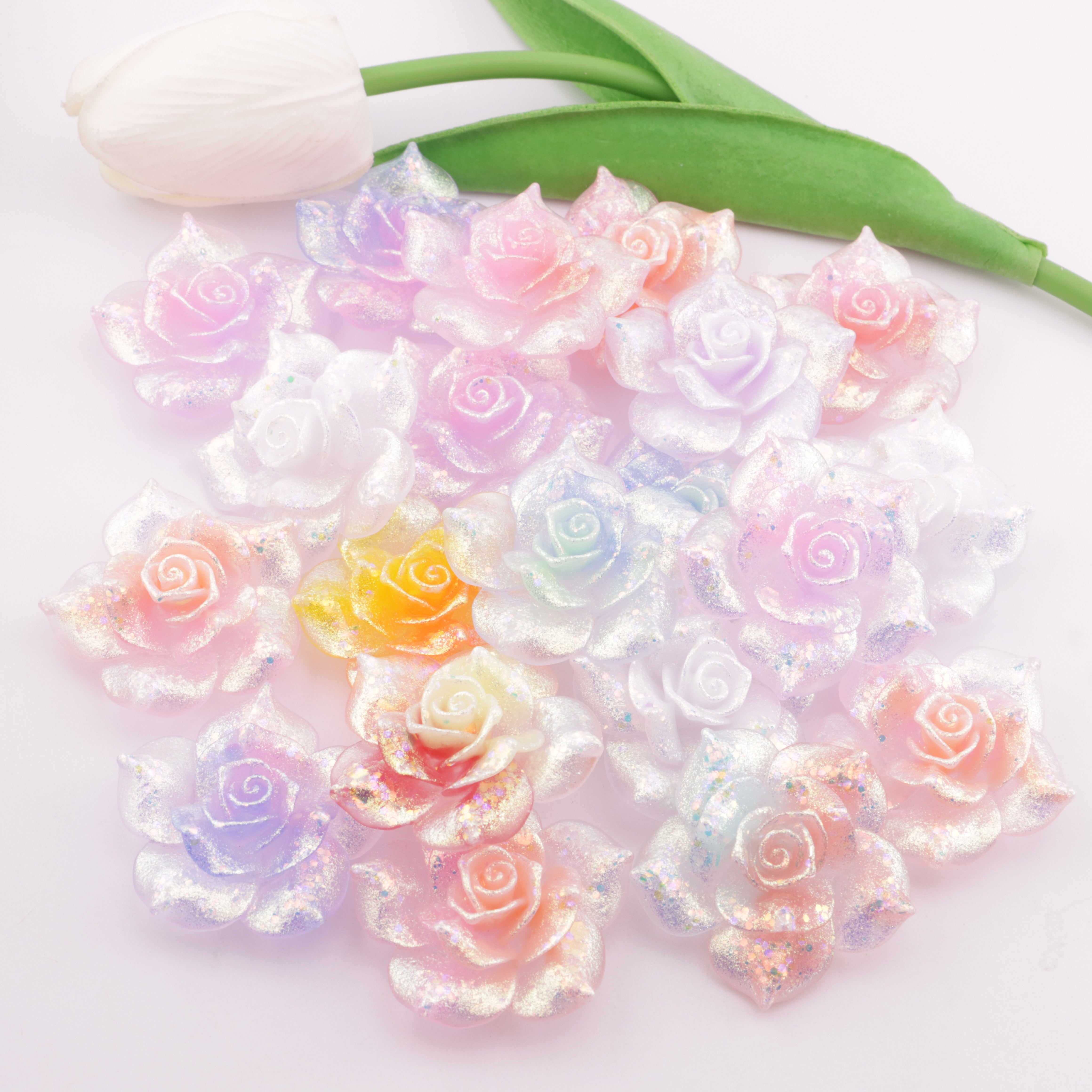 FS5898- 38mm Luminous Flower Charms Night-Glow Flower Patches