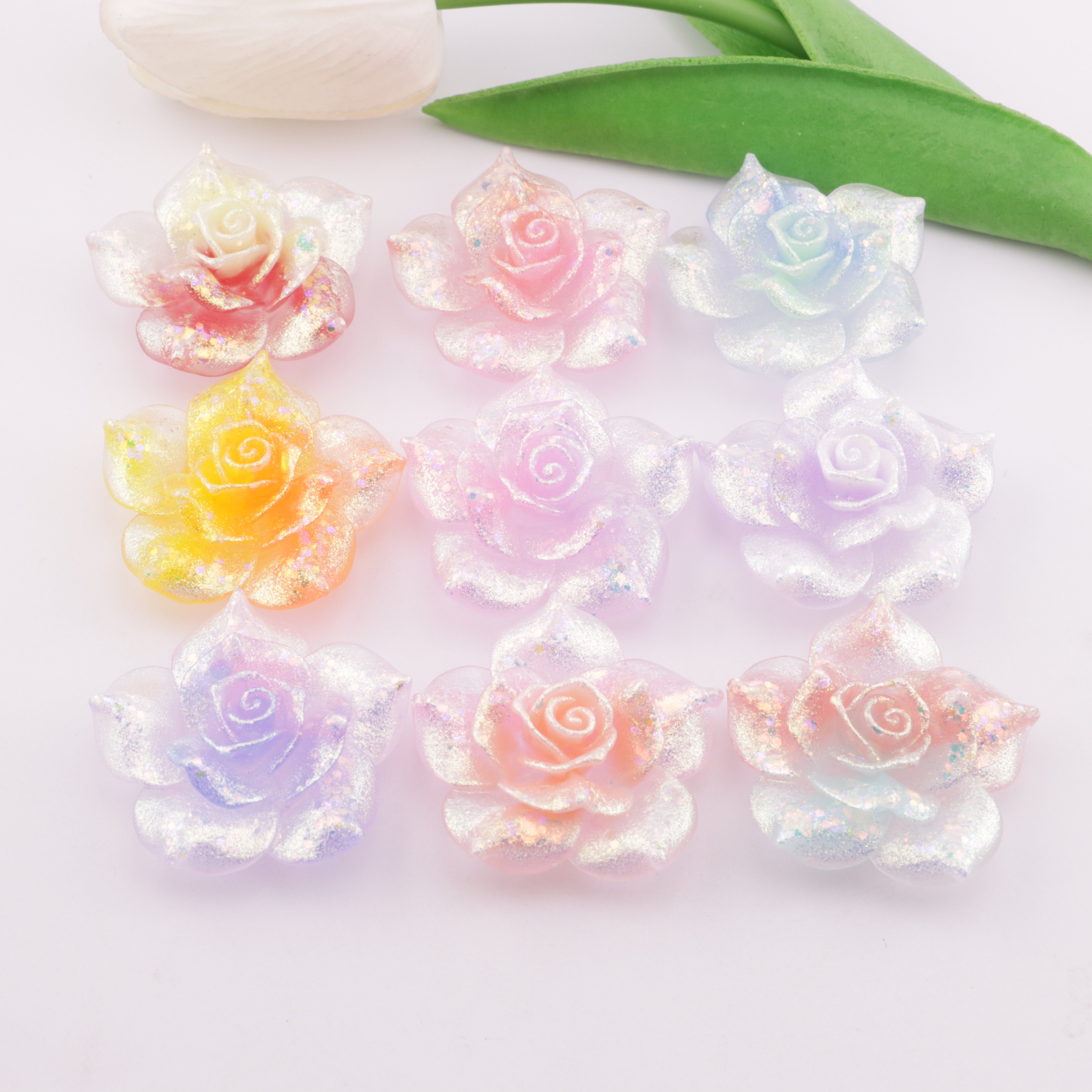 FS5898- 38mm Luminous Flower Charms Night-Glow Flower Patches