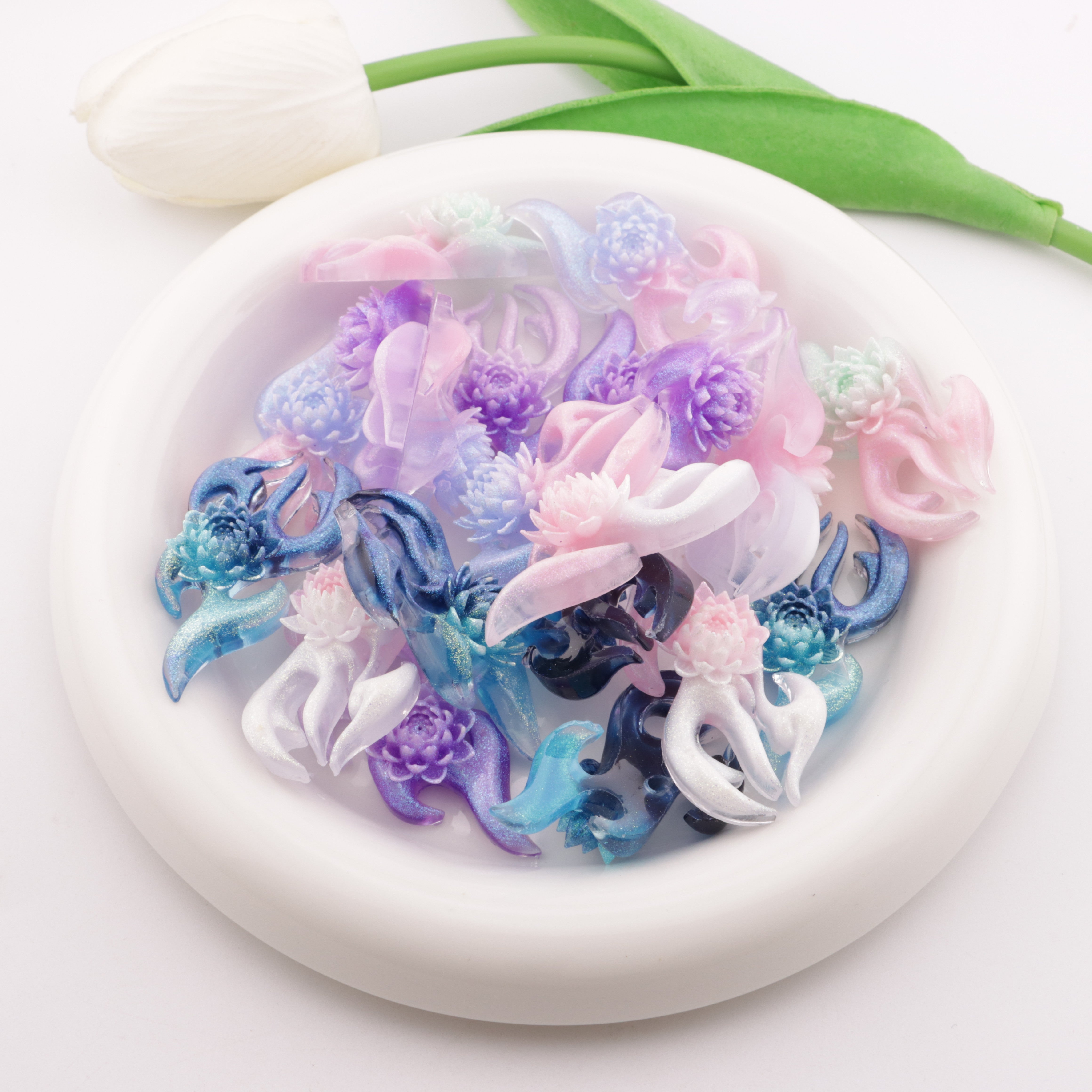 FS5781- 47*24Mm Fire Flower Charms Flame Flower Patches Zoe's DIY Shop