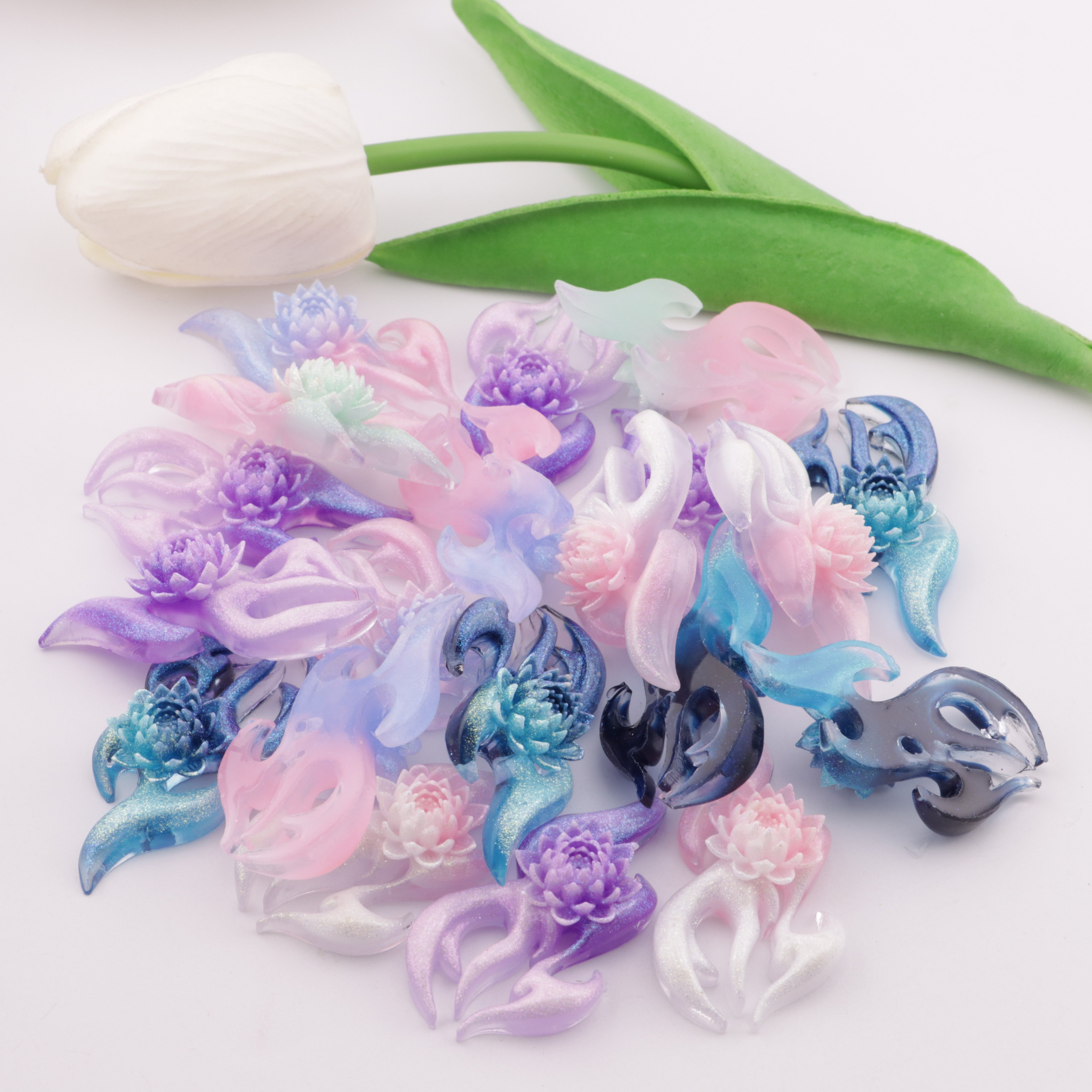 FS5781- 47*24Mm Fire Flower Charms Flame Flower Patches Zoe's DIY Shop