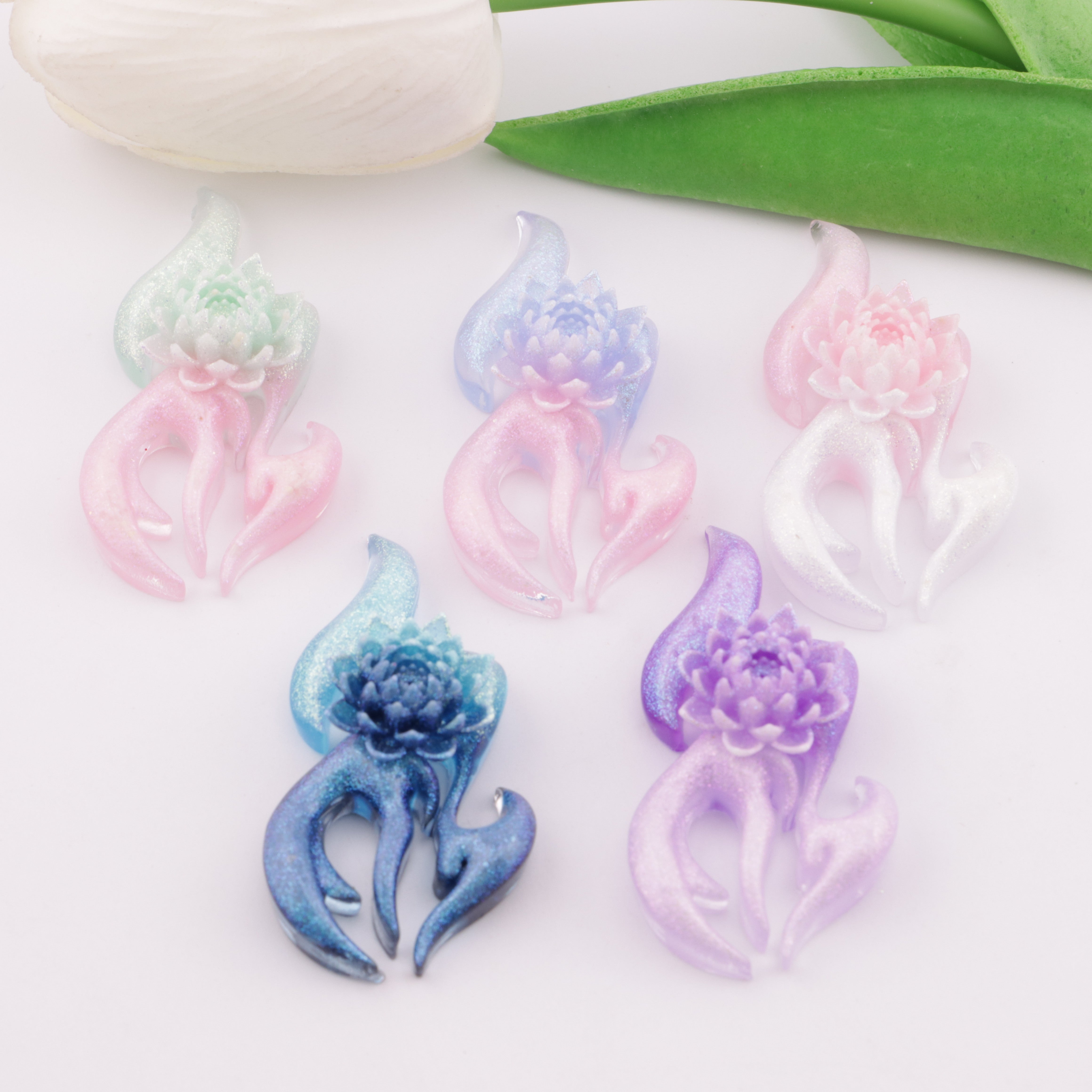 FS5781- 47*24Mm Fire Flower Charms Flame Flower Patches Zoe's DIY Shop