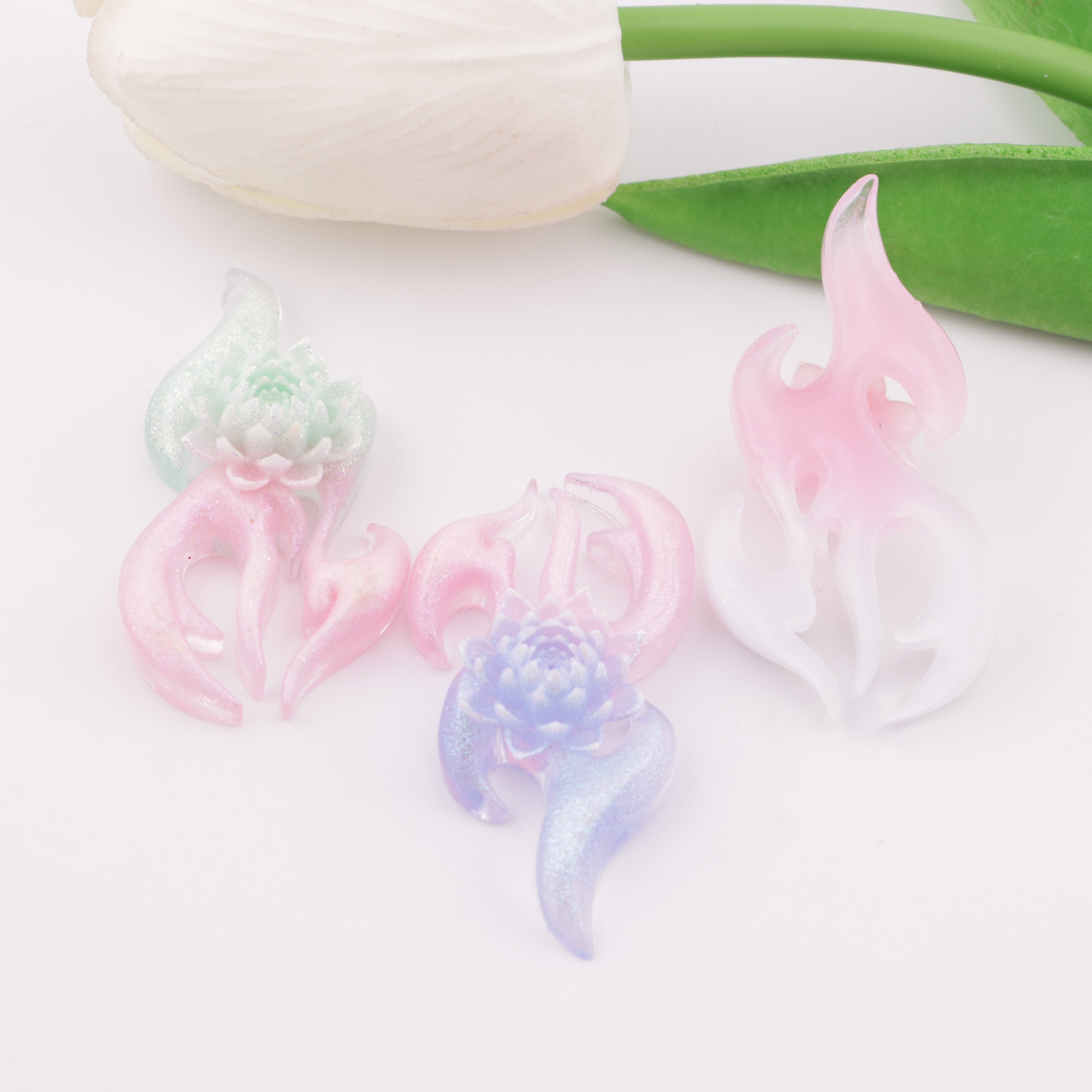 FS5781- 47*24Mm Fire Flower Charms Flame Flower Patches Zoe's DIY Shop