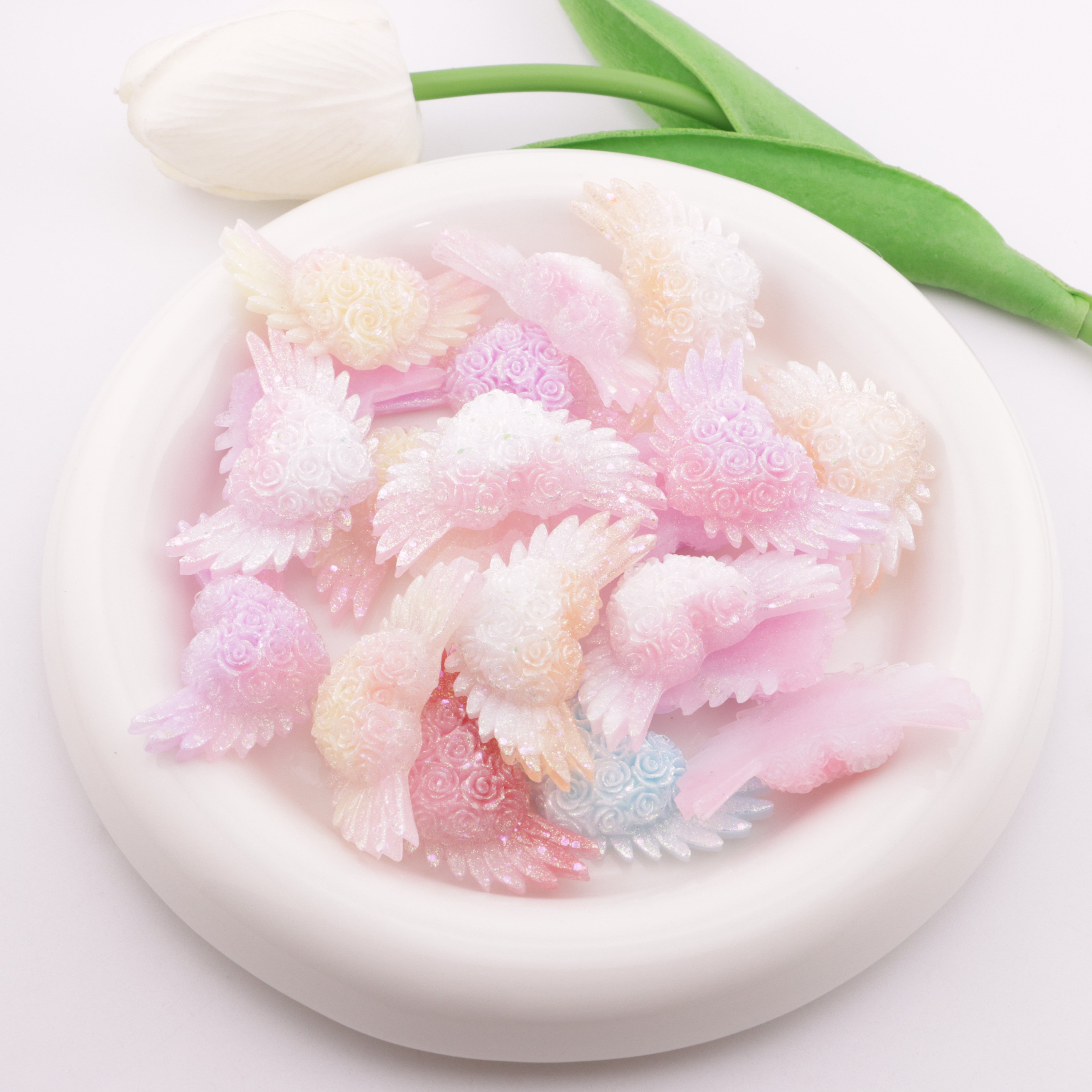 FS5778- 24*42Mm Heart Wings Charms Love Heart Wings Patches