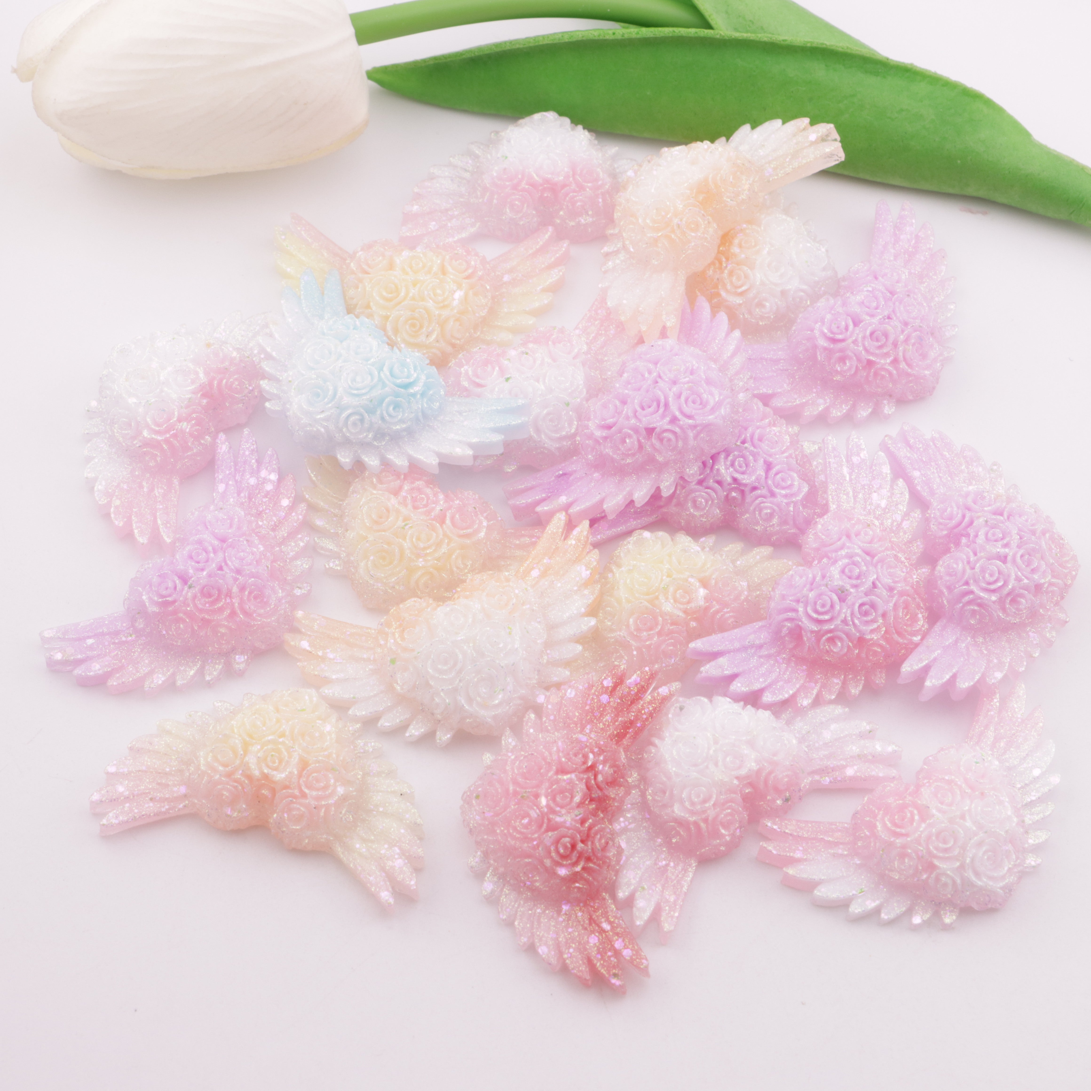 FS5778- 24*42Mm Heart Wings Charms Love Heart Wings Patches