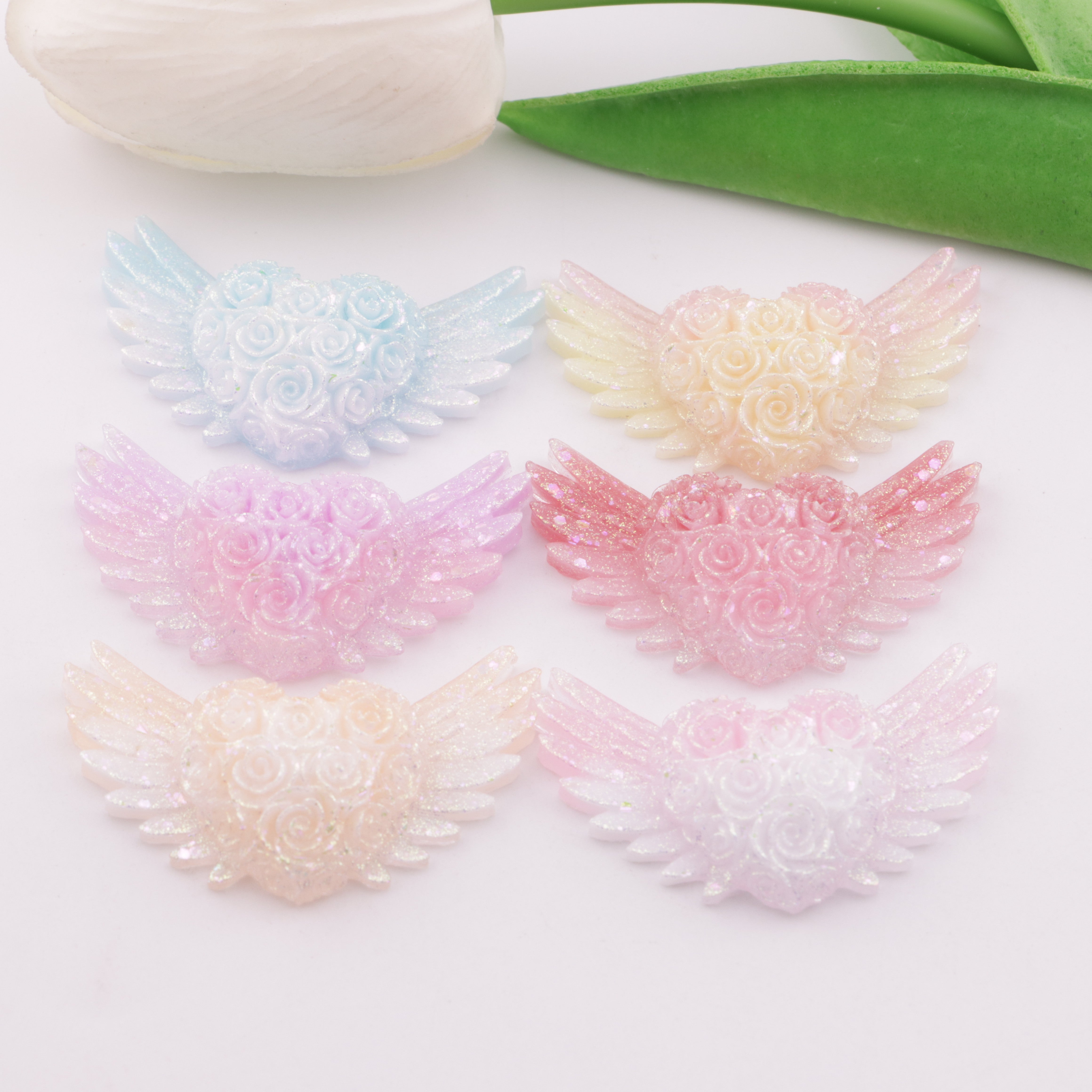 FS5778- 24*42Mm Heart Wings Charms Love Heart Wings Patches