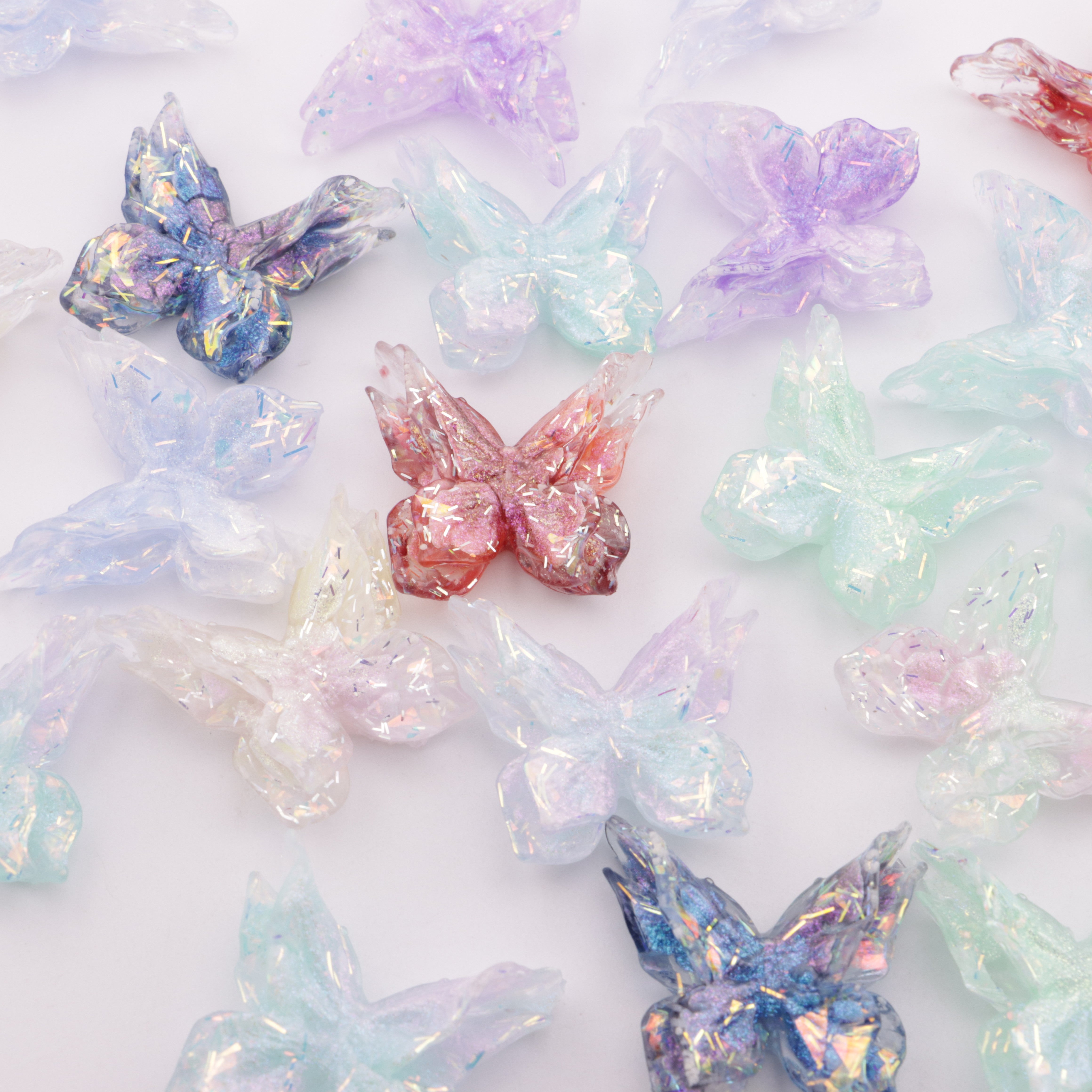 FS5901- 33mm 2 Layer Luminous Soft Butterfly Charms Double - Layer Luminous Soft Butterfly Patches