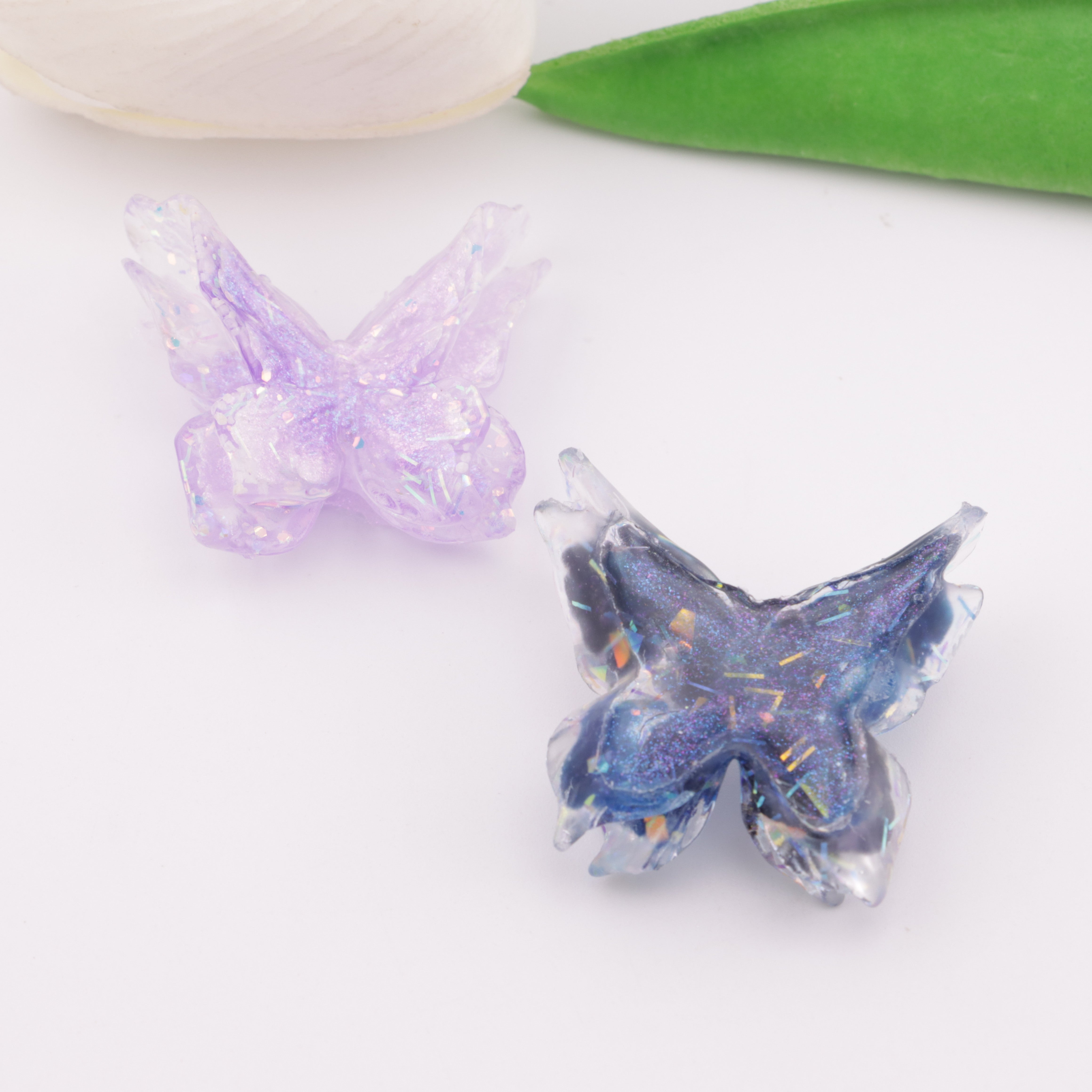 FS5901- 33mm 2 Layer Luminous Soft Butterfly Charms Double - Layer Luminous Soft Butterfly Patches