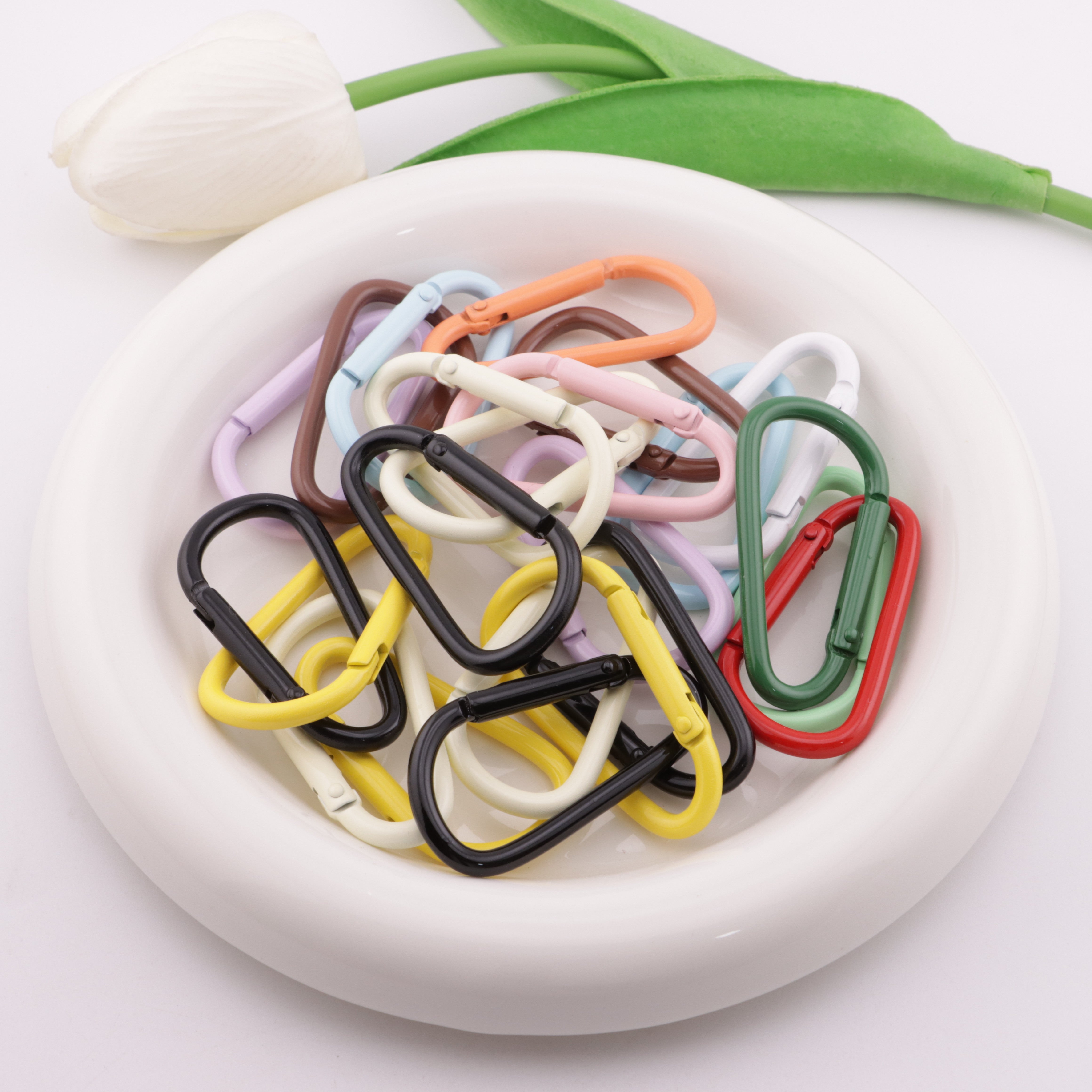 FS5767- 16*24mm Enameled Small D-Shaped Key Ring