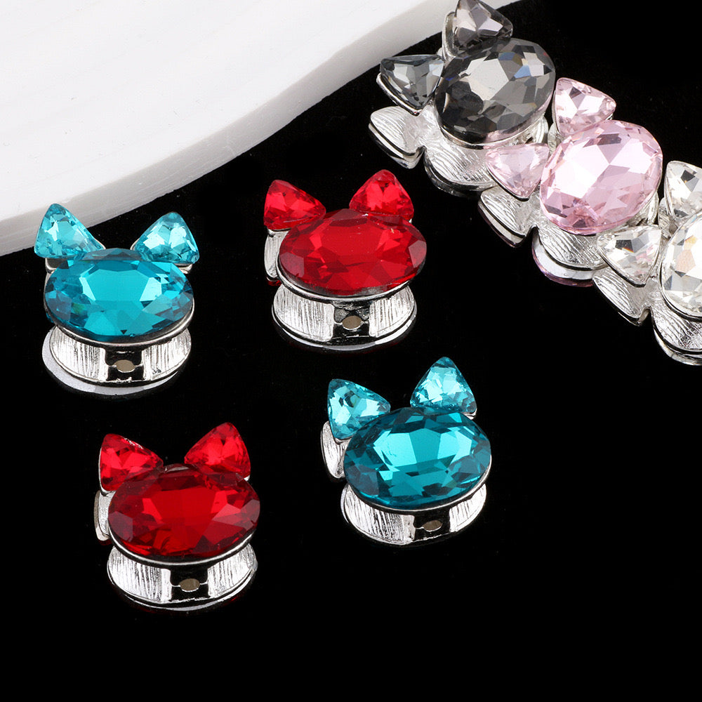 Cat Head Metal Beads Fit For Beadable Pen