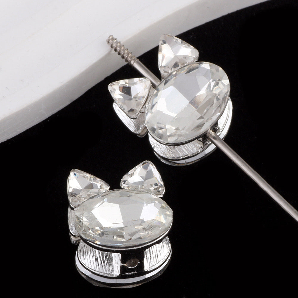 Cat Head Metal Beads Fit For Beadable Pen