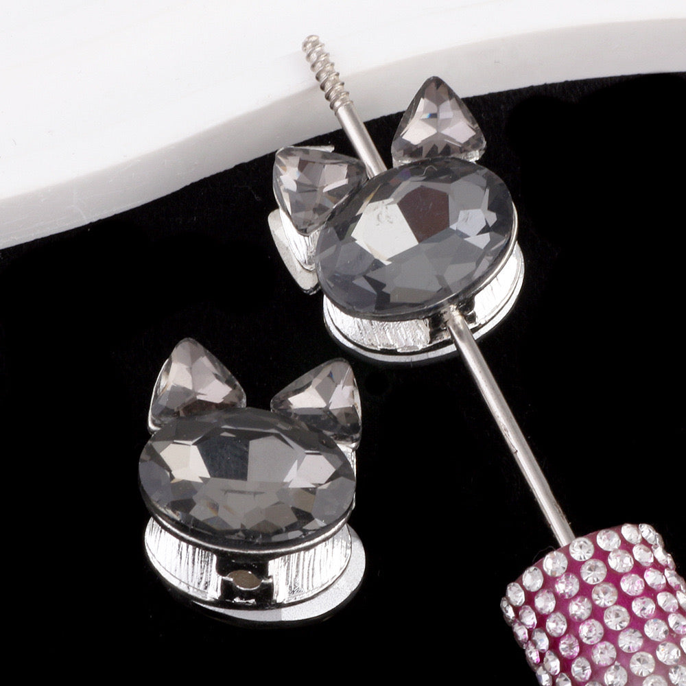 Cat Head Metal Beads Fit For Beadable Pen