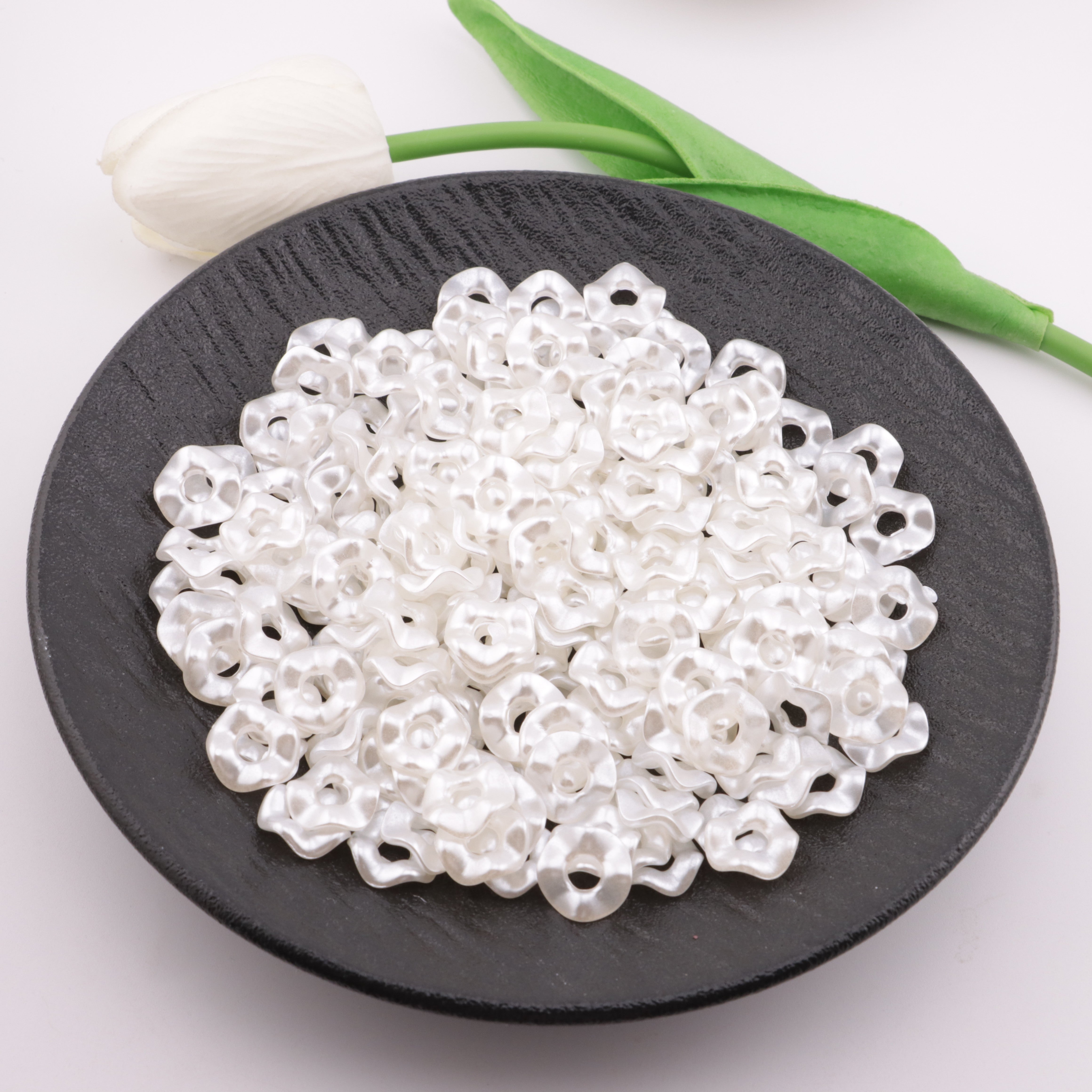 FS5850- 13mm Pearlescent Wavy Spacers Pearlescent Wavy Spacers