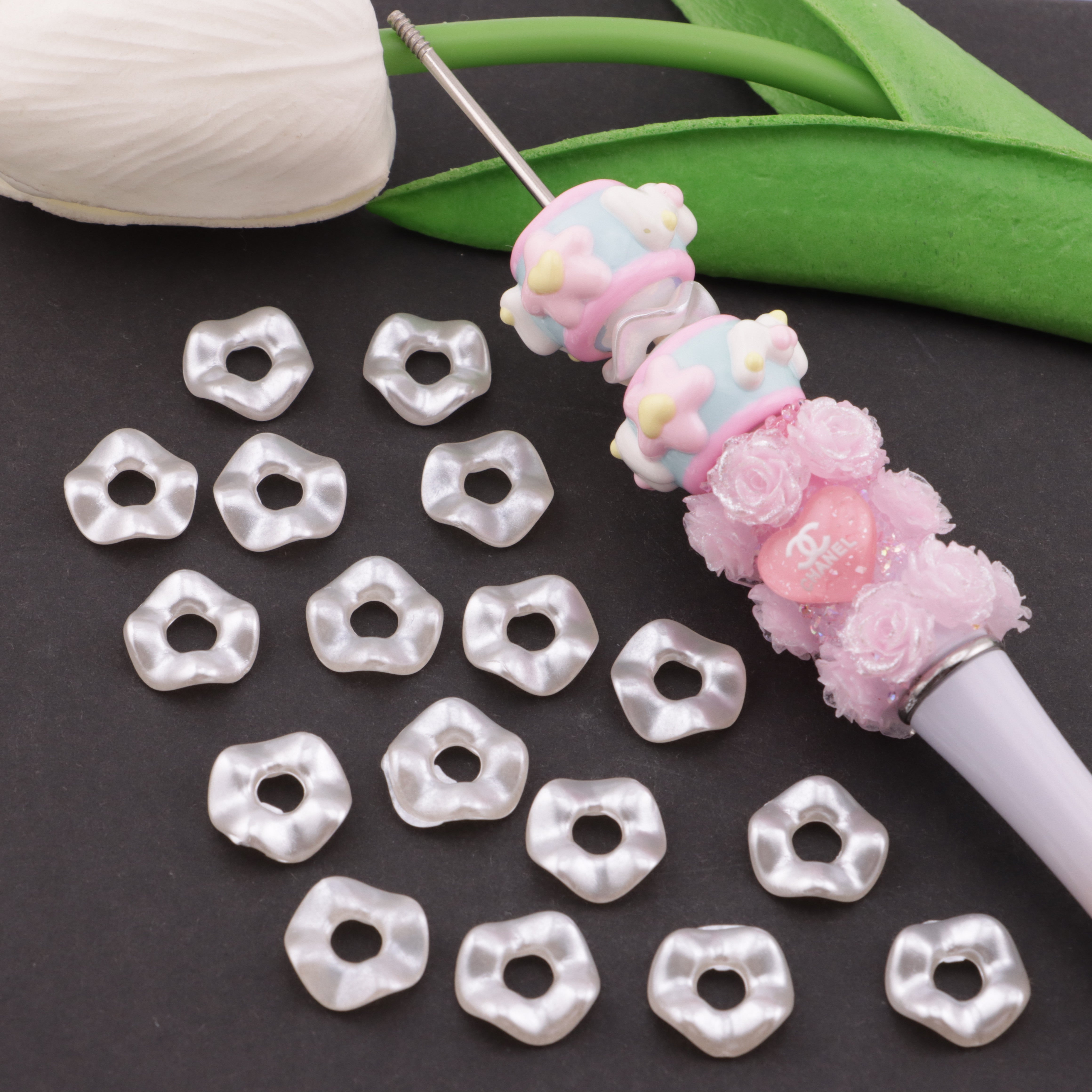 FS5850- 13mm Pearlescent Wavy Spacers Pearlescent Wavy Spacers