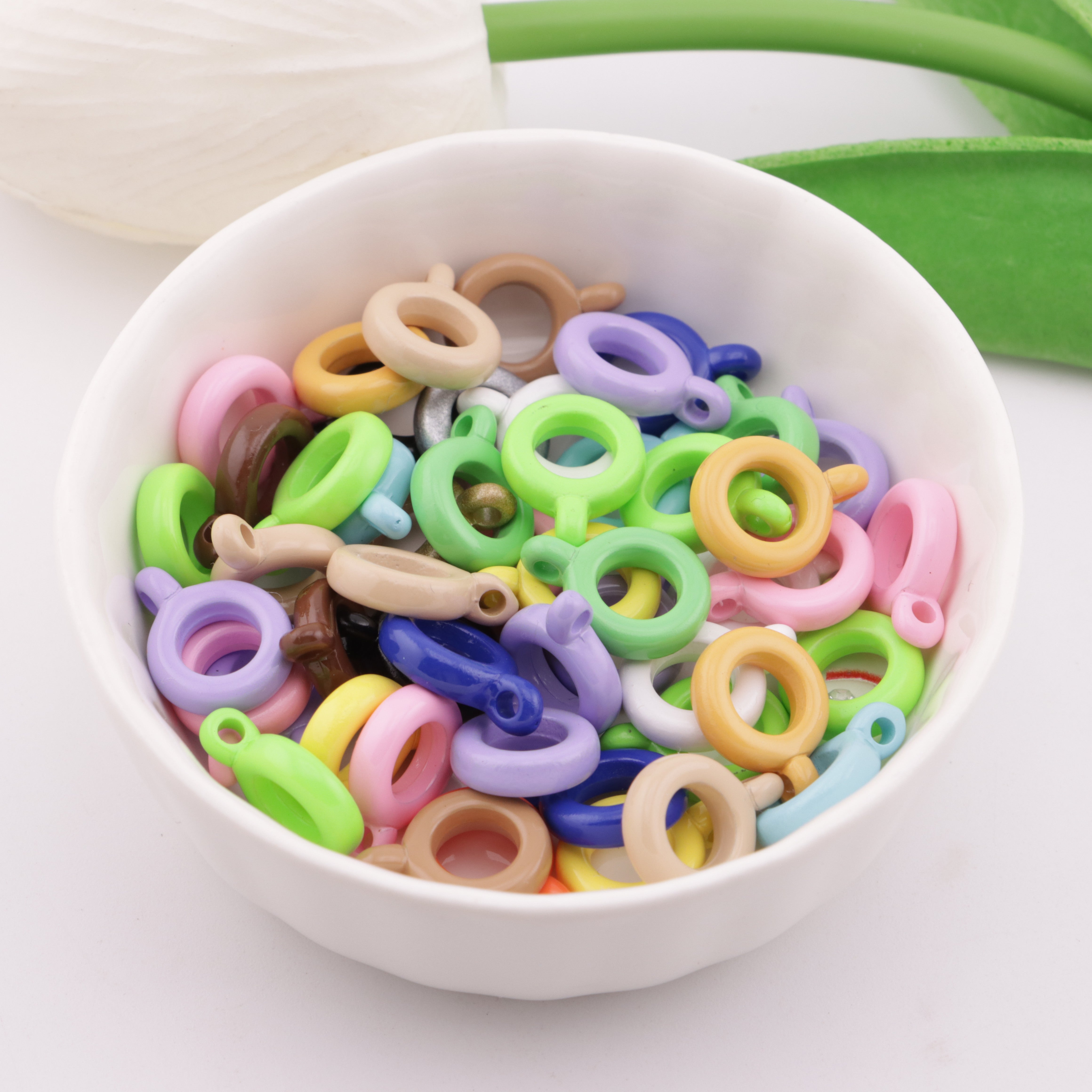 FS5813- 10mm Baked Enamel Hanging Hole Spacer, Baked Enamel Hanging Hole Spacer Beads