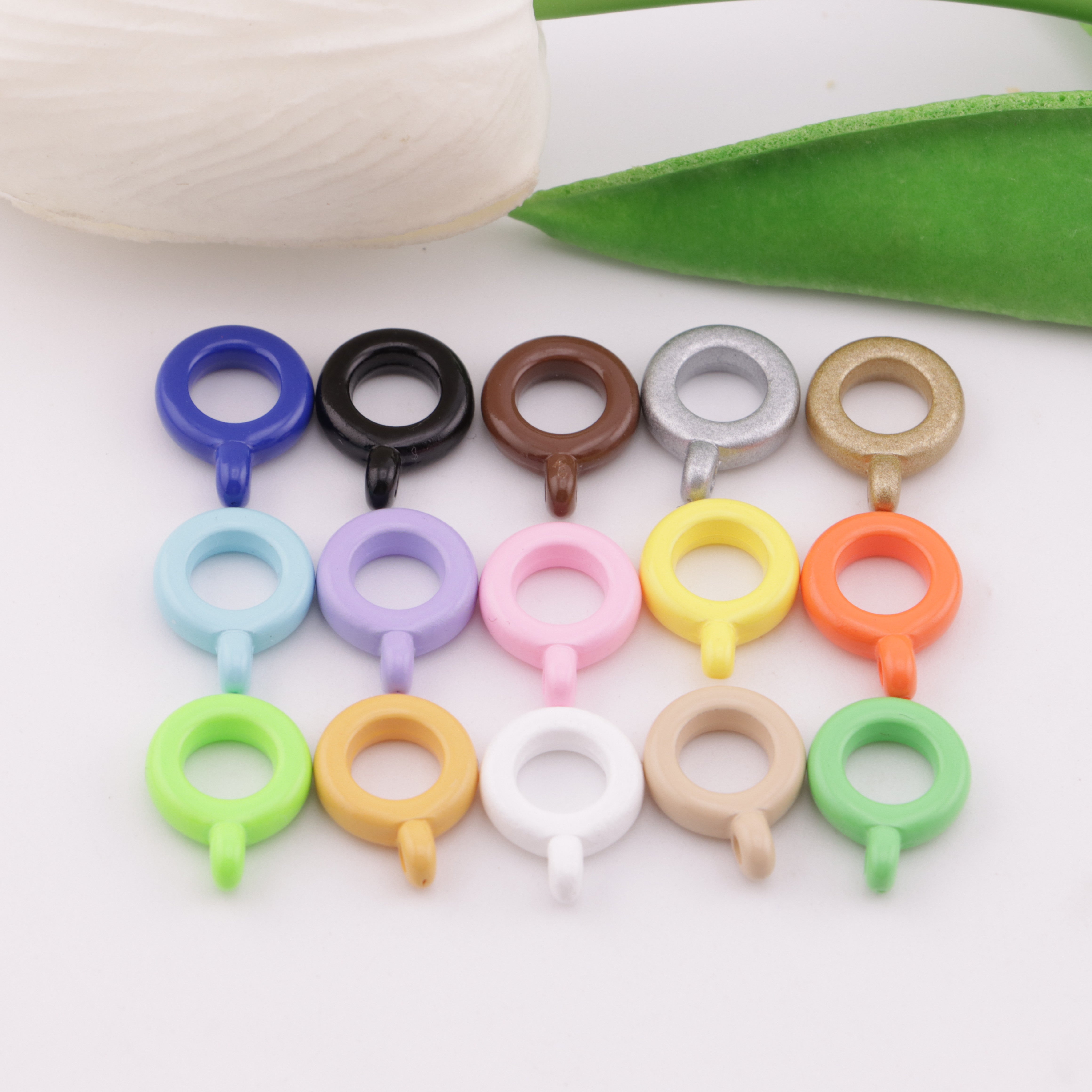 FS5813- 10mm Baked Enamel Hanging Hole Spacer, Baked Enamel Hanging Hole Spacer Beads