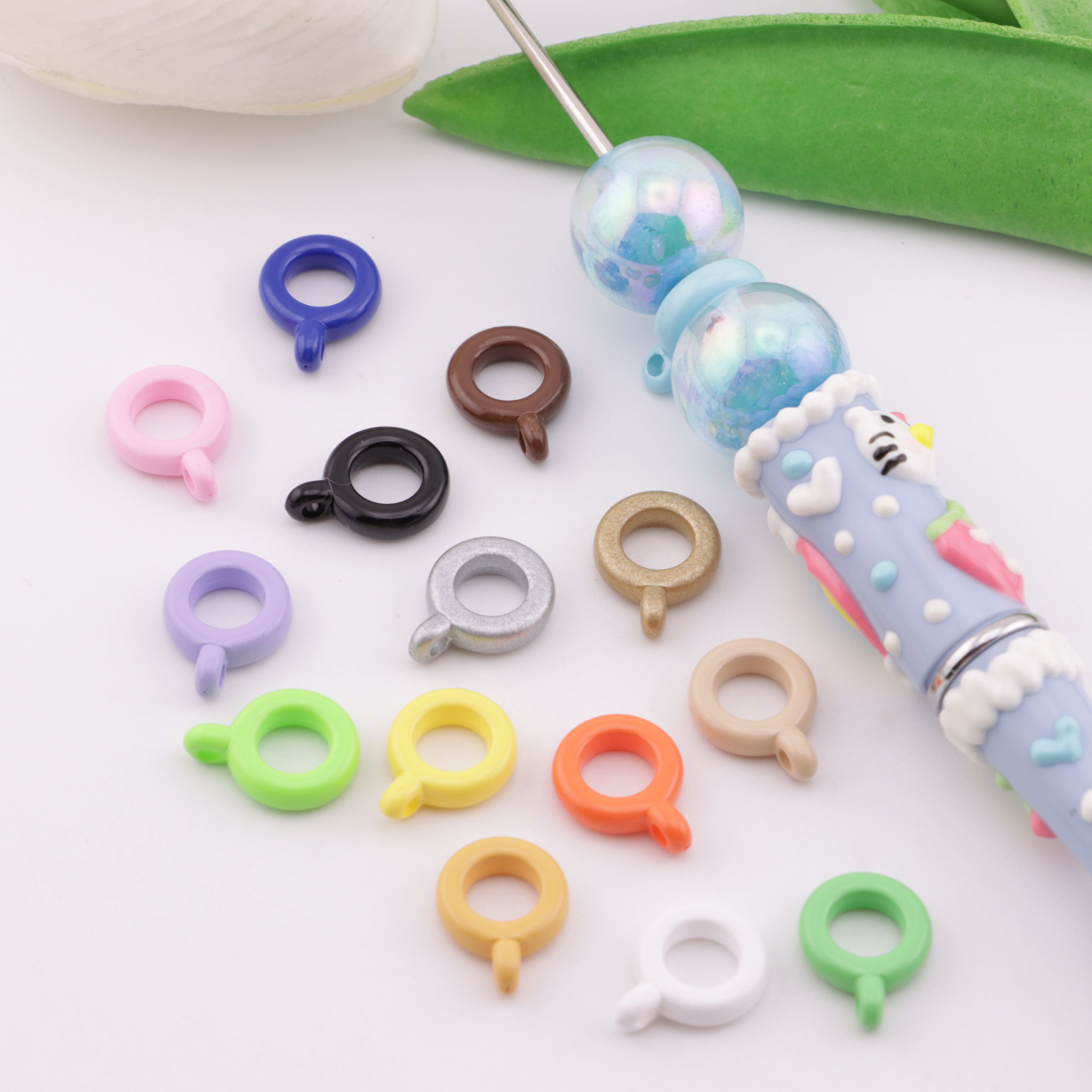 FS5813- 10mm Baked Enamel Hanging Hole Spacer, Baked Enamel Hanging Hole Spacer Beads